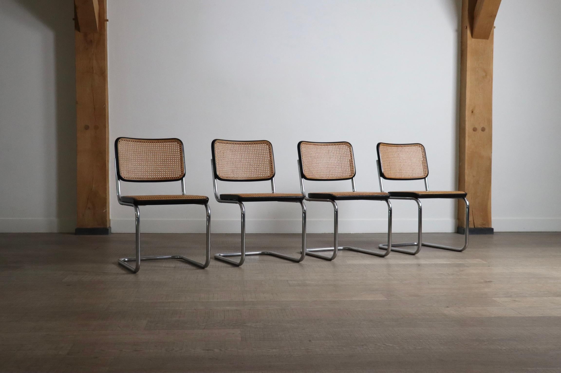 Marcel Breuer Cesca chairs for thonet 1970s set of 4 2