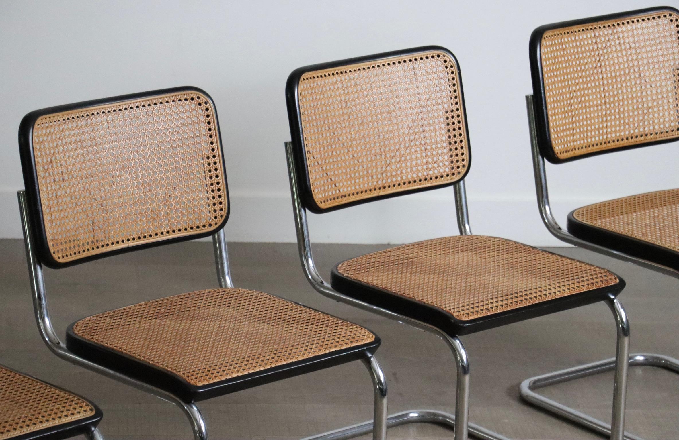 Marcel Breuer Cesca chairs for thonet 1970s set of 4 3