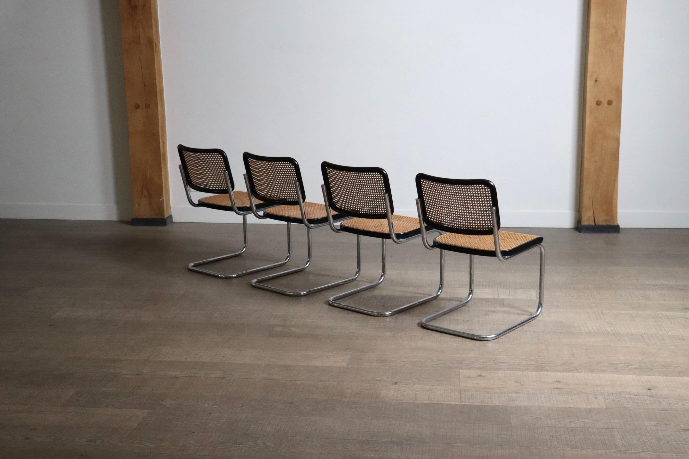 Marcel Breuer Cesca chairs for thonet 1970s set of 4 4