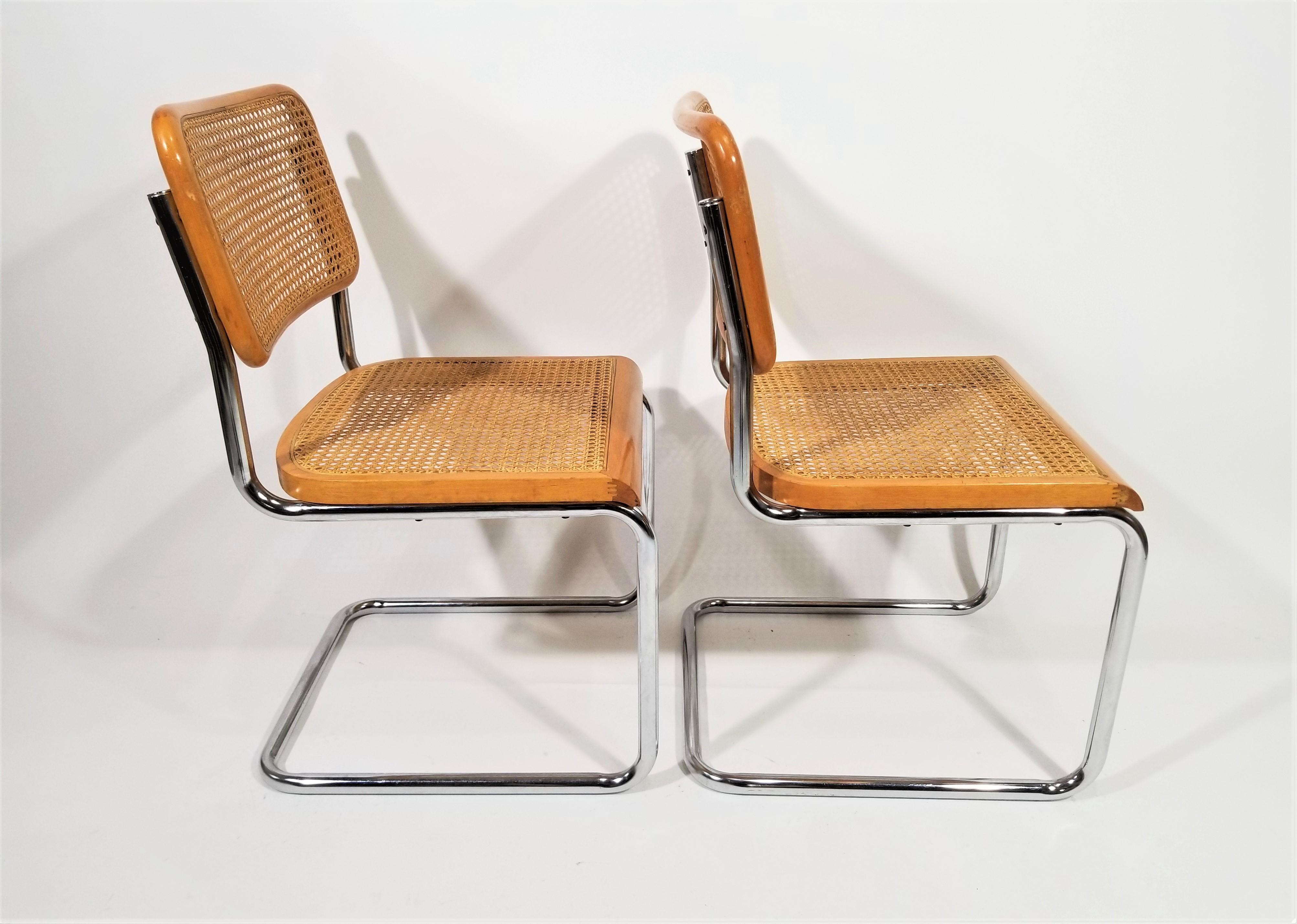  Marcel Breuer Cesca Chairs Mid Century Set of 4 For Sale 10