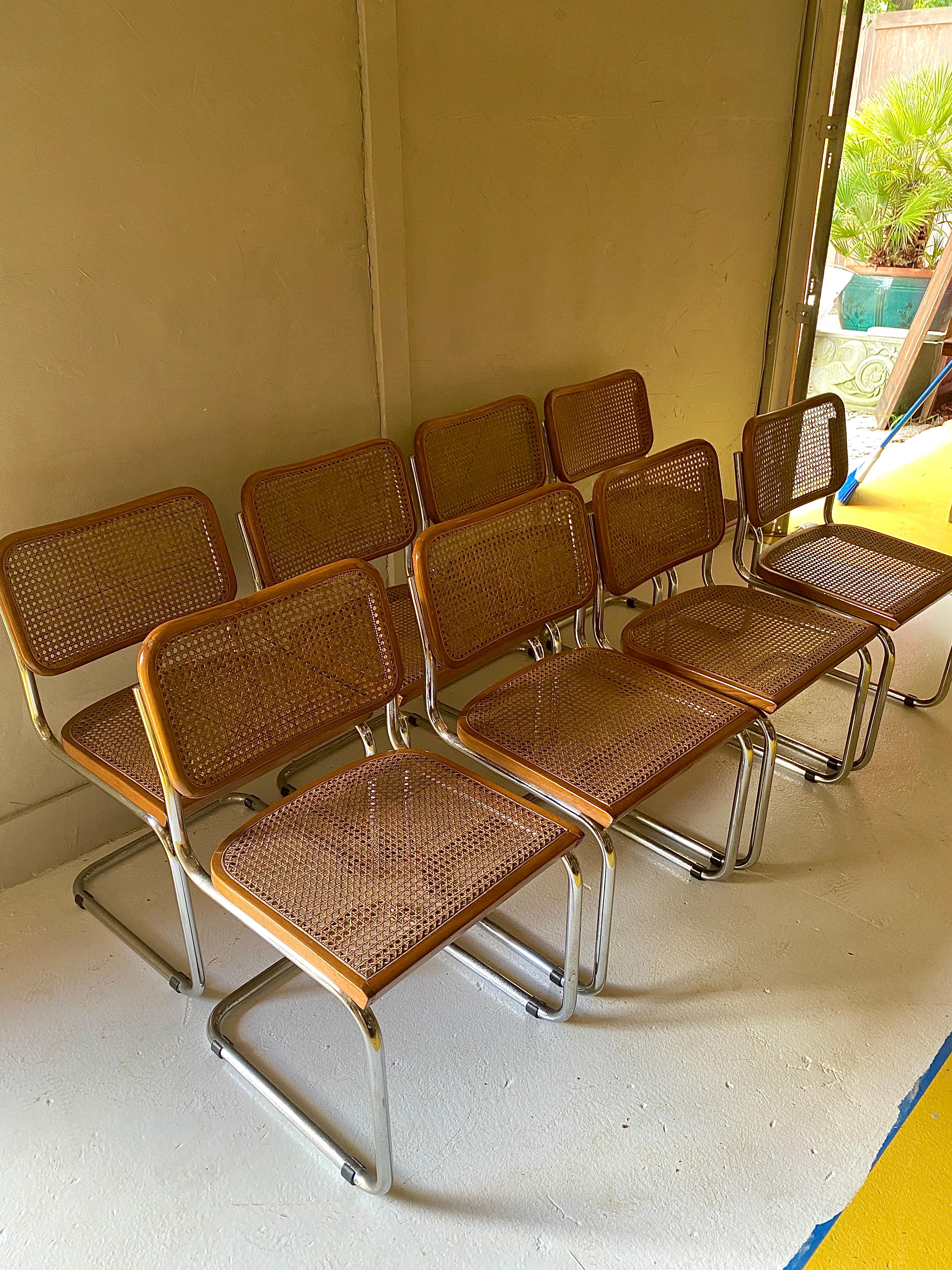 Mid-Century Modern Marcel Breuer Cesca Chairs, Set of 8