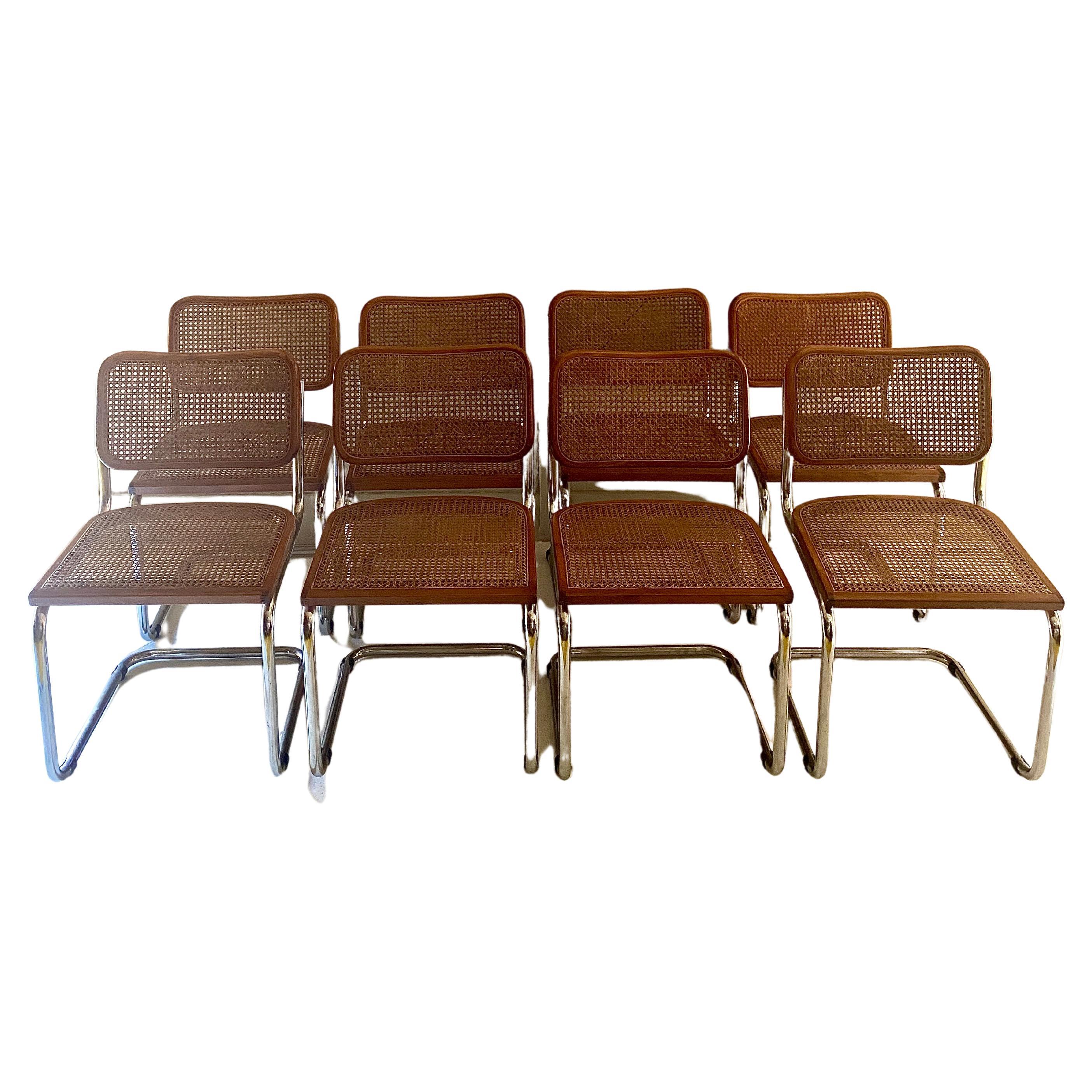 Marcel Breuer Cesca Chairs, Set of 8