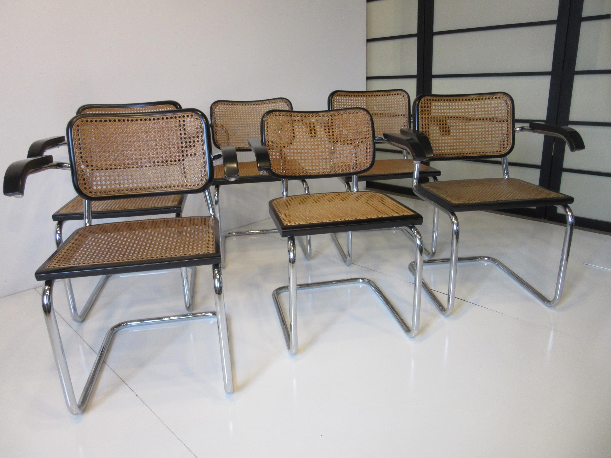 Marcel Breuer Cesca Dining Armchairs Made in Italy 5