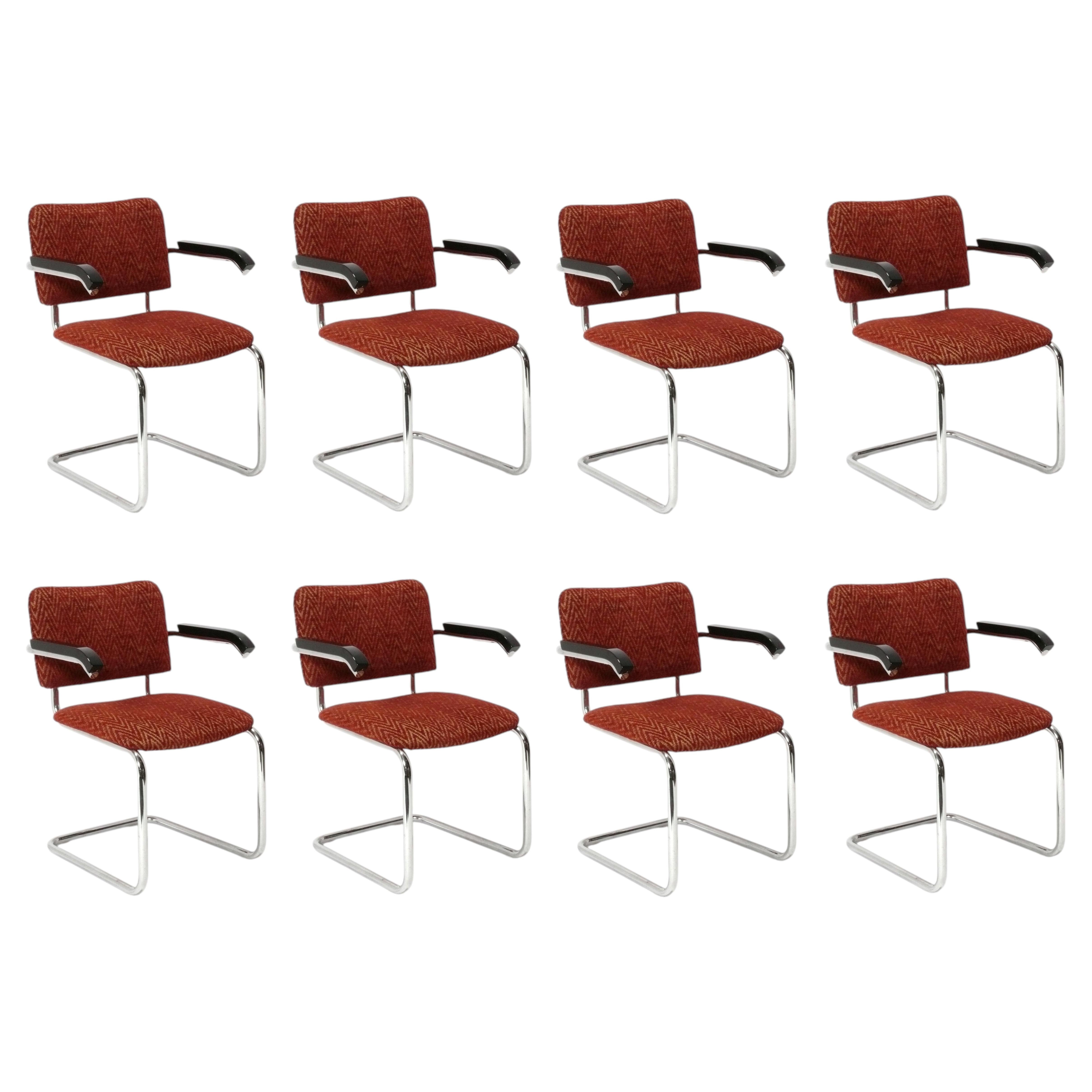 Marcel Breuer Cesca Esszimmerstühle, 8er-Set, Italien, CIRCA 1980, neu gepolstert im Angebot