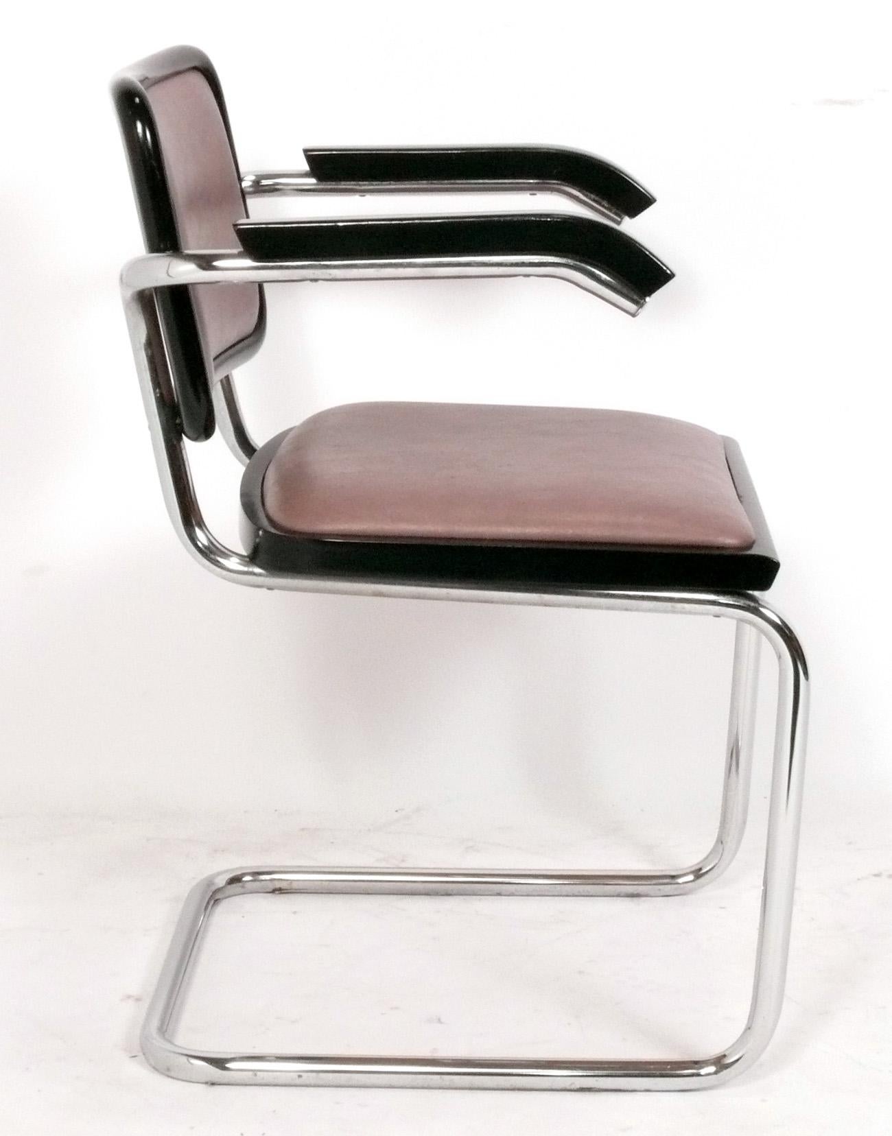 Mid-Century Modern Marcel Breuer Cesca Dining Chairs Set of Four Armchairs For Sale