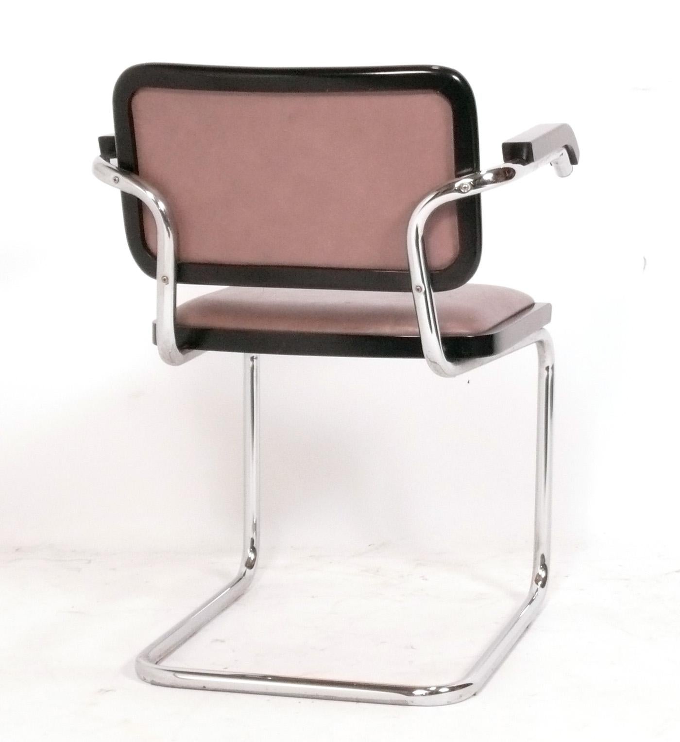 Italian Marcel Breuer Cesca Dining Chairs Set of Four Armchairs For Sale