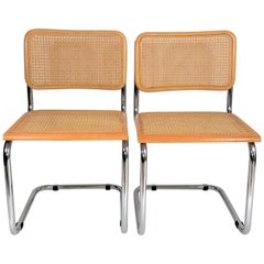 Marcel Breuer Cesca Midcentury Pair of Side Chairs 