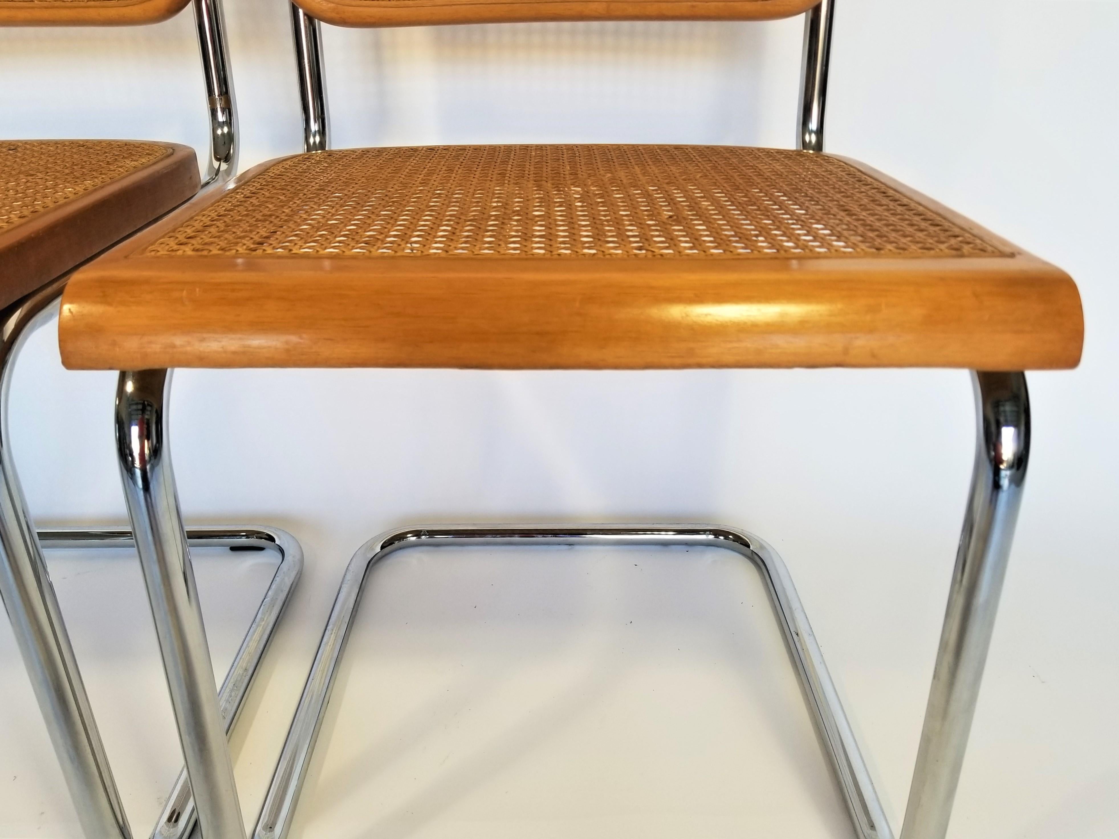 Cane Marcel Breuer Cesca Pair of Midcentury Side Chairs