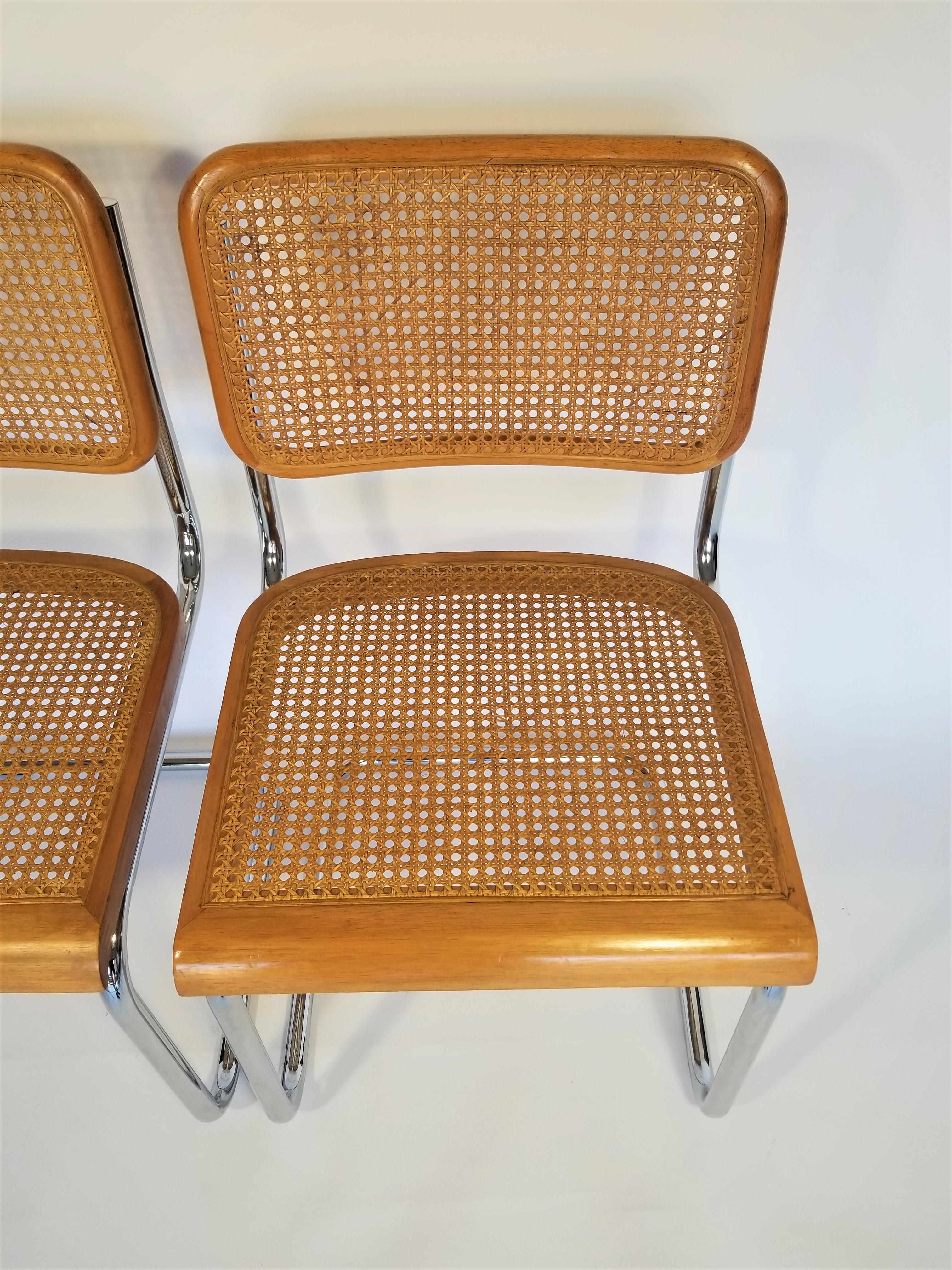 20th Century Marcel Breuer Cesca Pair of Midcentury Side Chairs