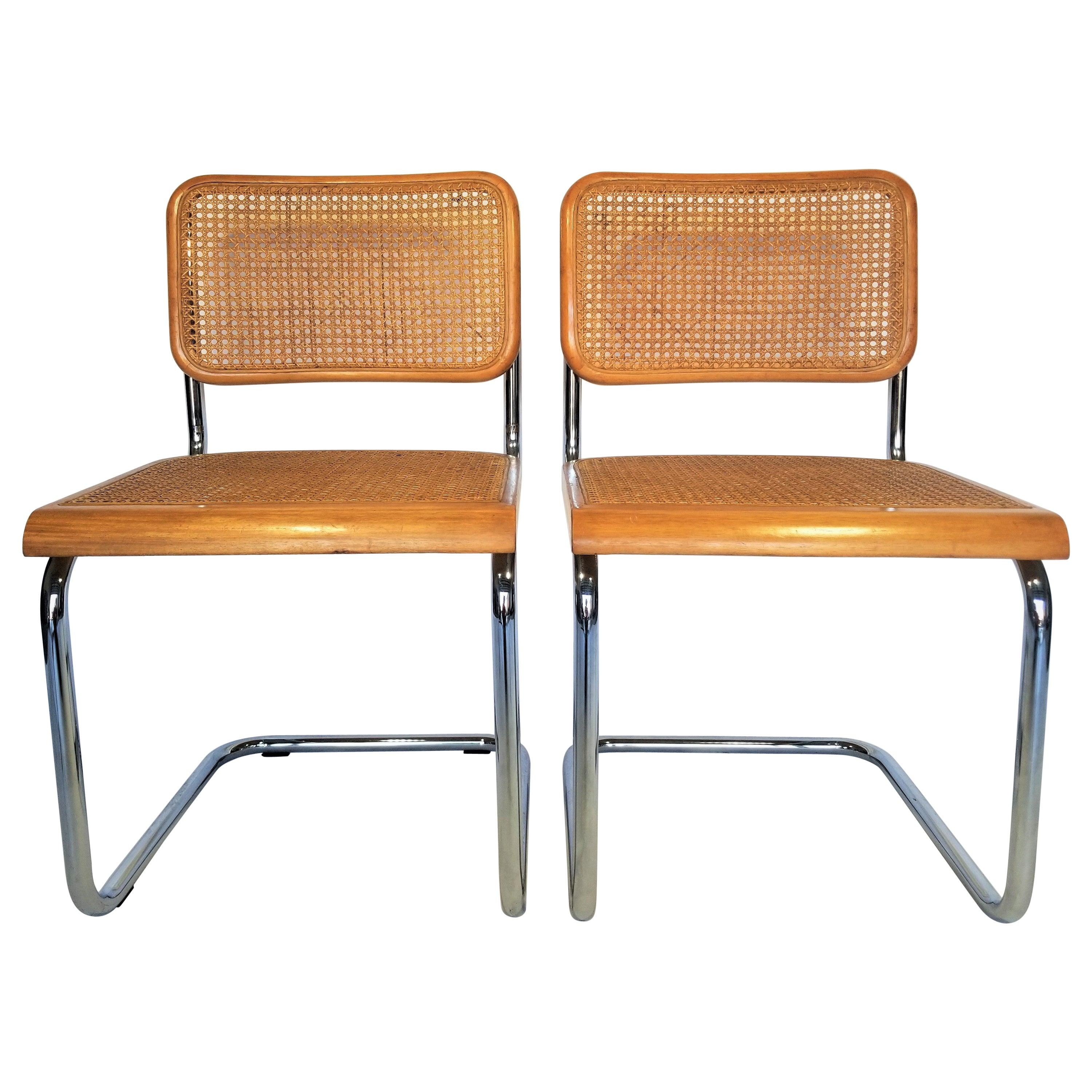 Marcel Breuer Cesca Pair of Midcentury Side Chairs