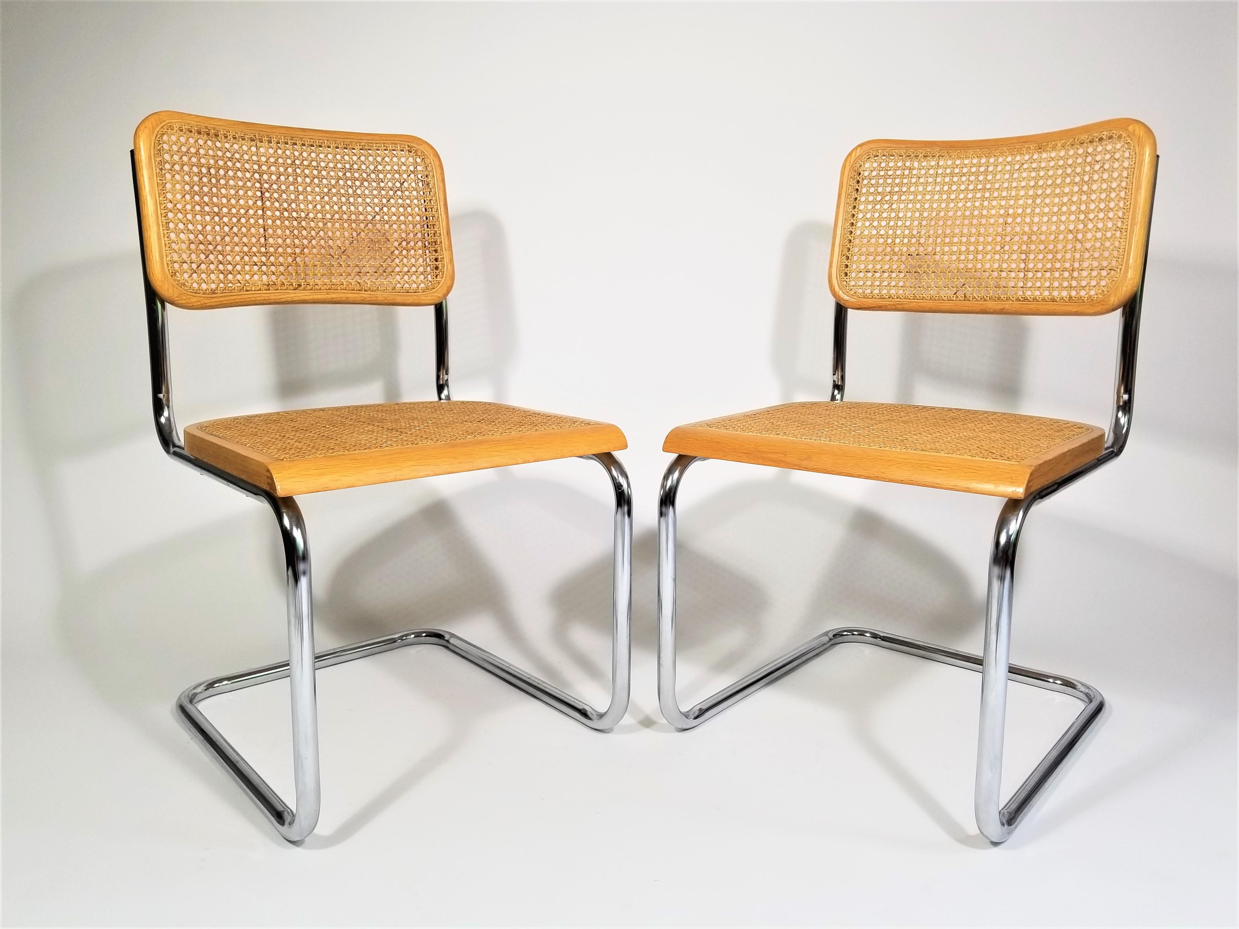 Mid-Century Modern Marcel Breuer Cesca Pair of Side Chairs Midcentury