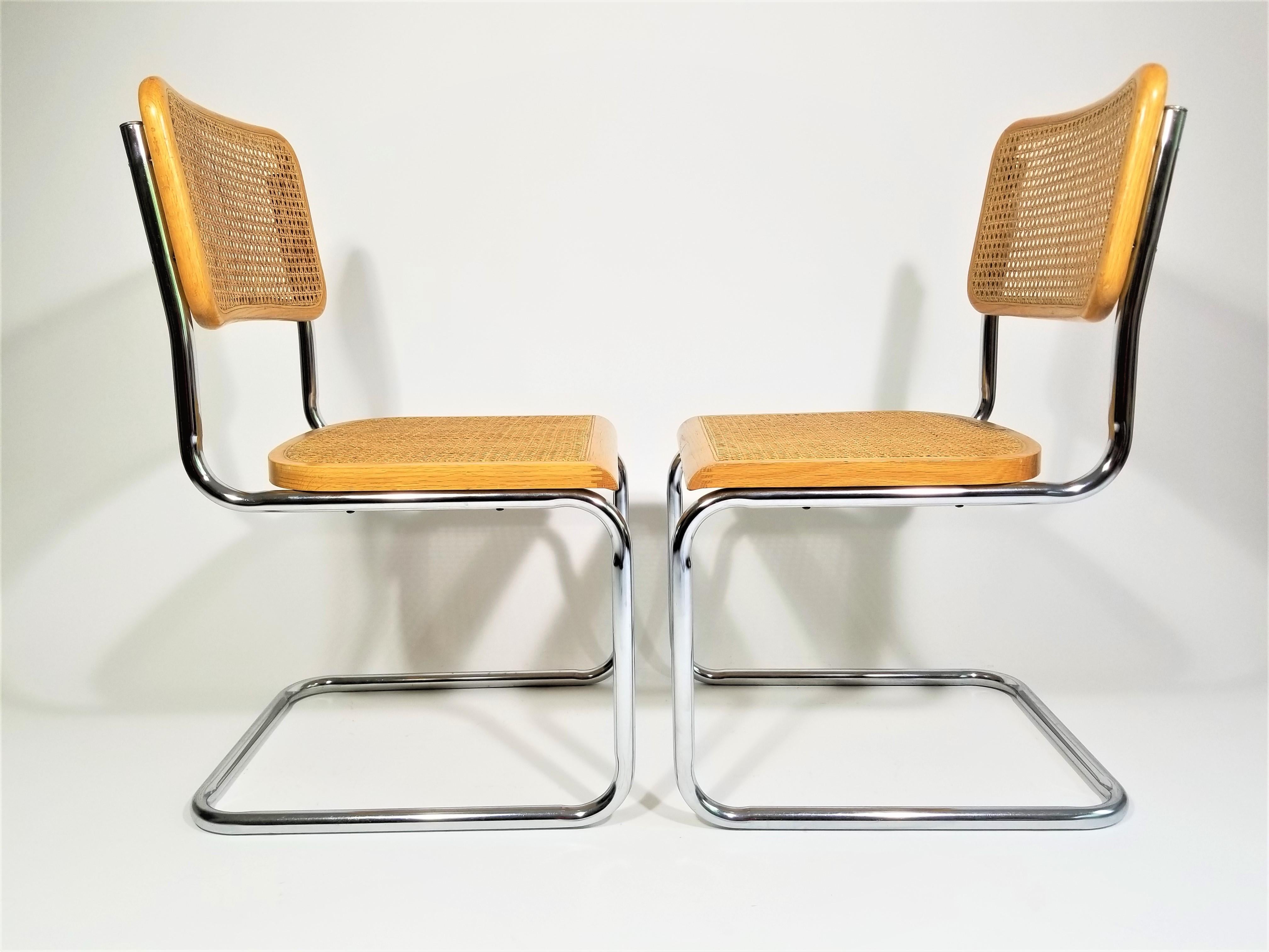 20th Century Marcel Breuer Cesca Pair of Side Chairs Midcentury
