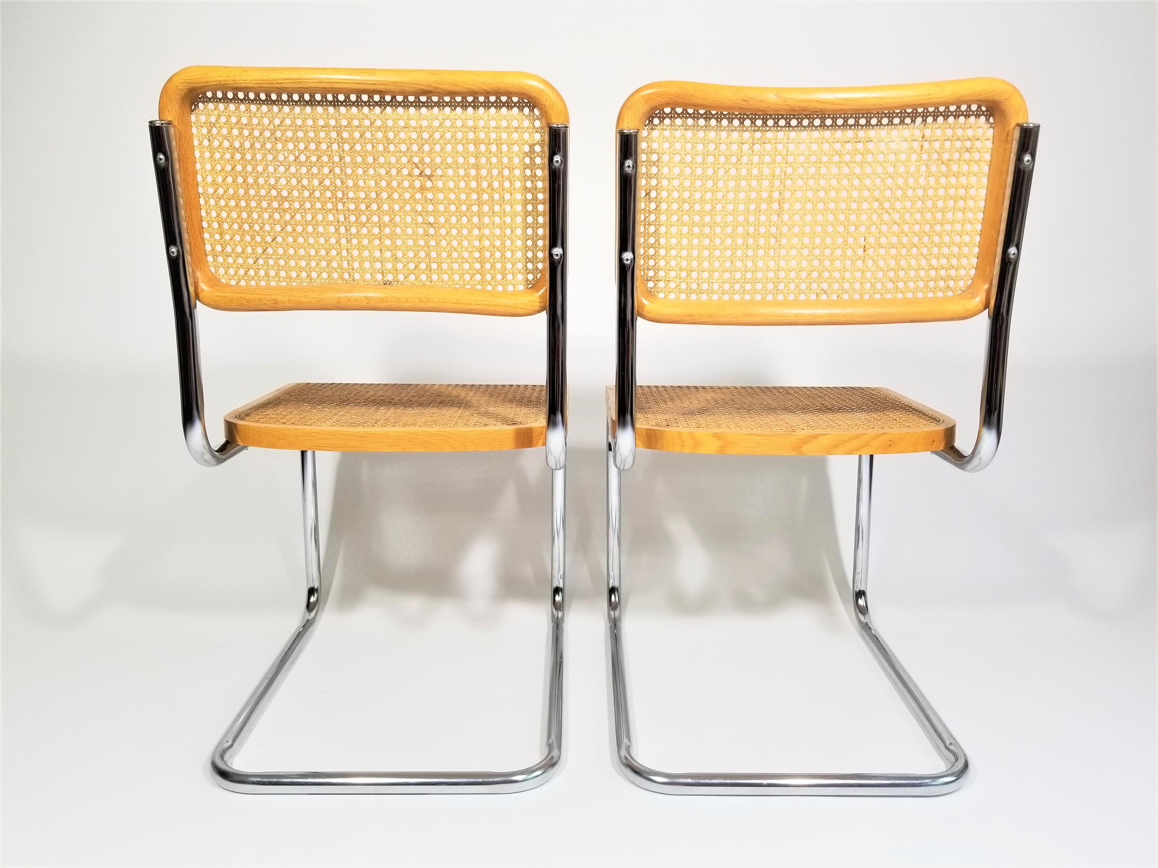 Marcel Breuer Cesca Pair of Side Chairs Midcentury 1