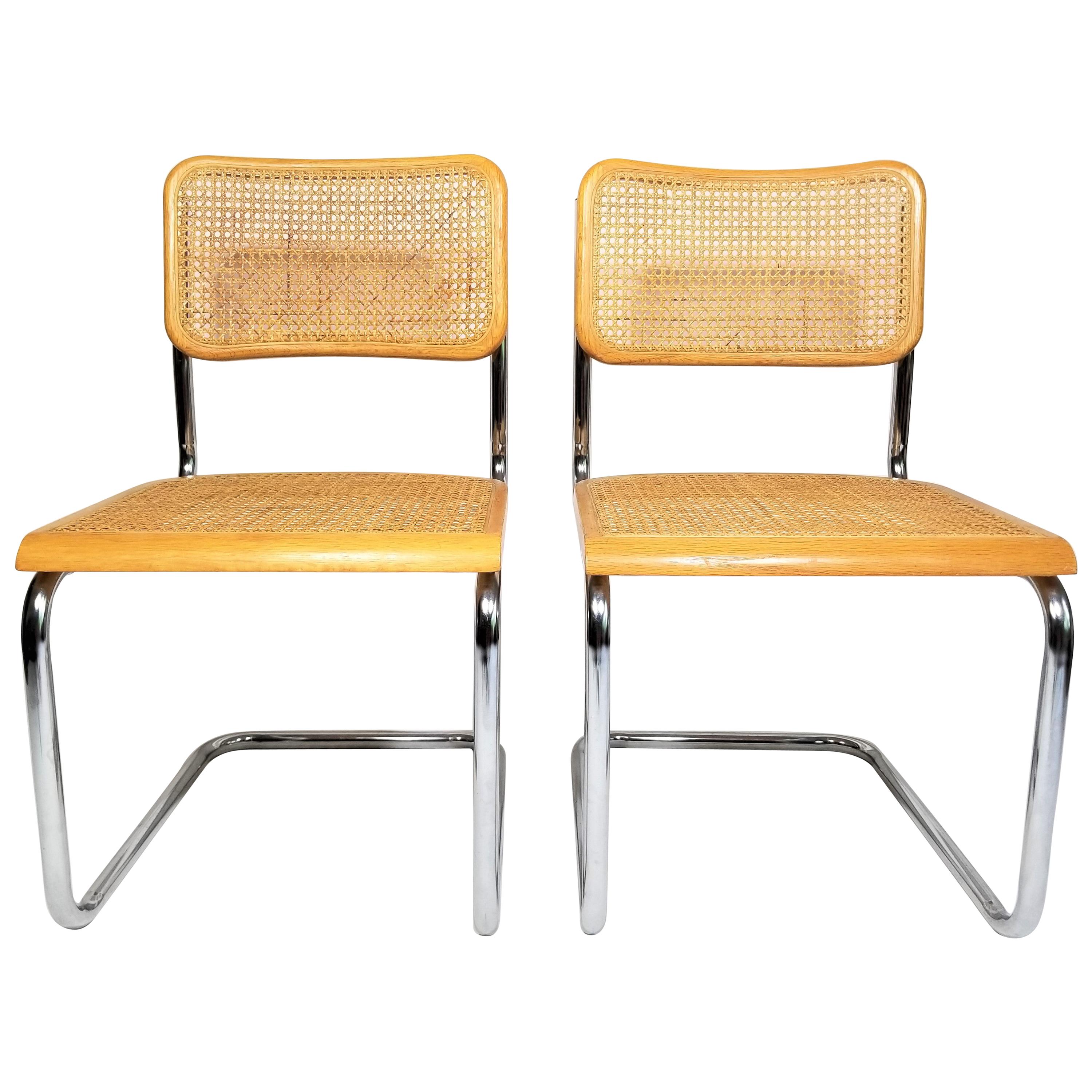 Marcel Breuer Cesca Pair of Side Chairs Midcentury