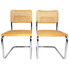 Marcel Breuer Cesca Pair of Side Chairs Midcentury Marcel Breuer Cesca Pair of Side Chairs Midcentury