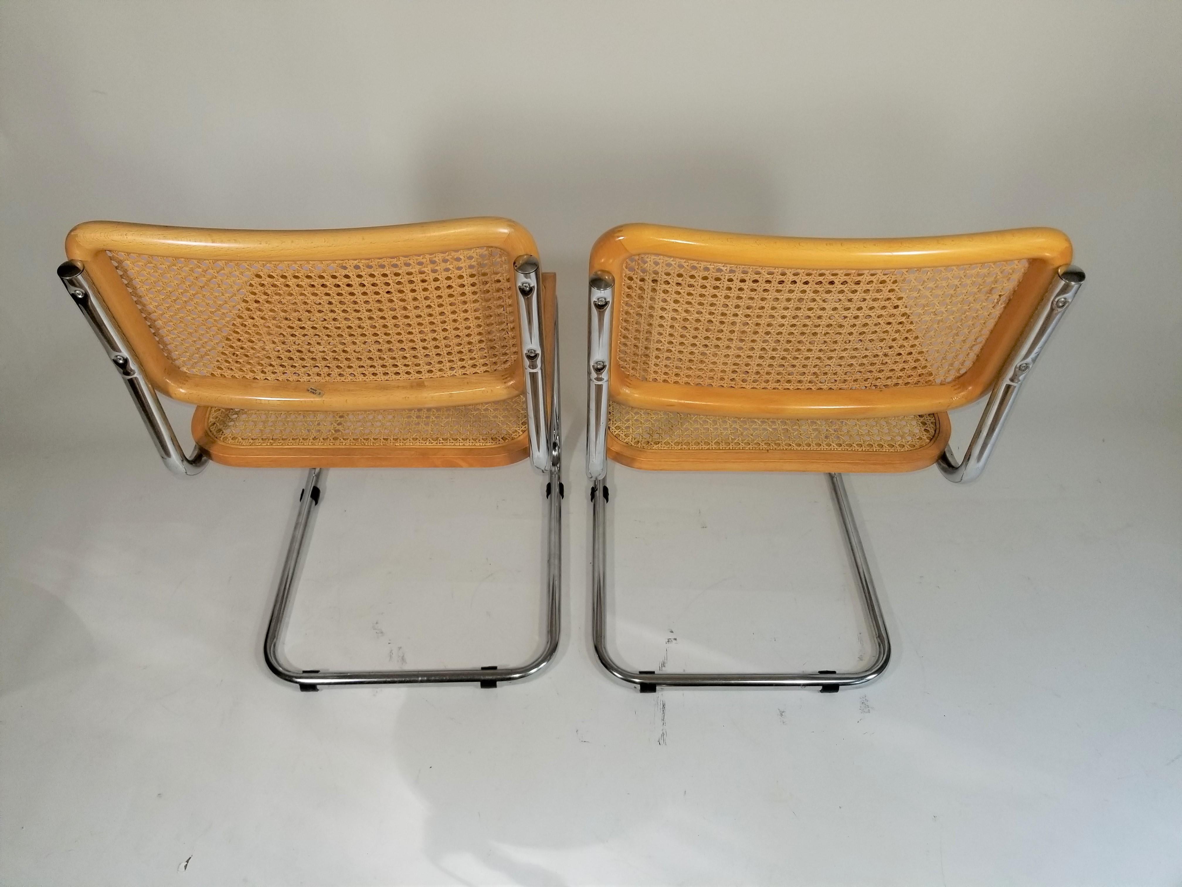 Marcel Breuer Cesca Side Chairs Midcentury Set of 2 4