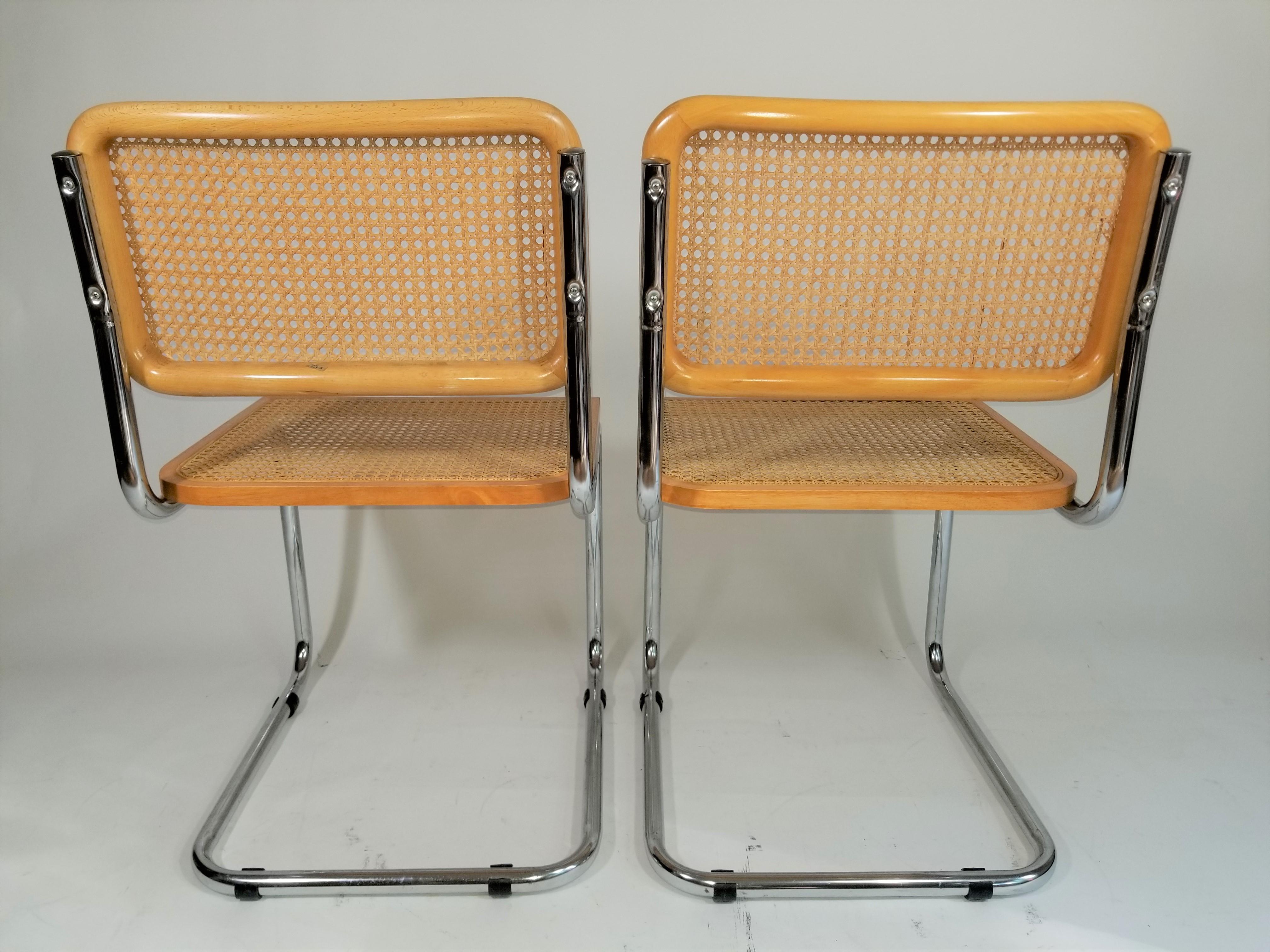 Marcel Breuer Cesca Side Chairs Midcentury Set of 2 3