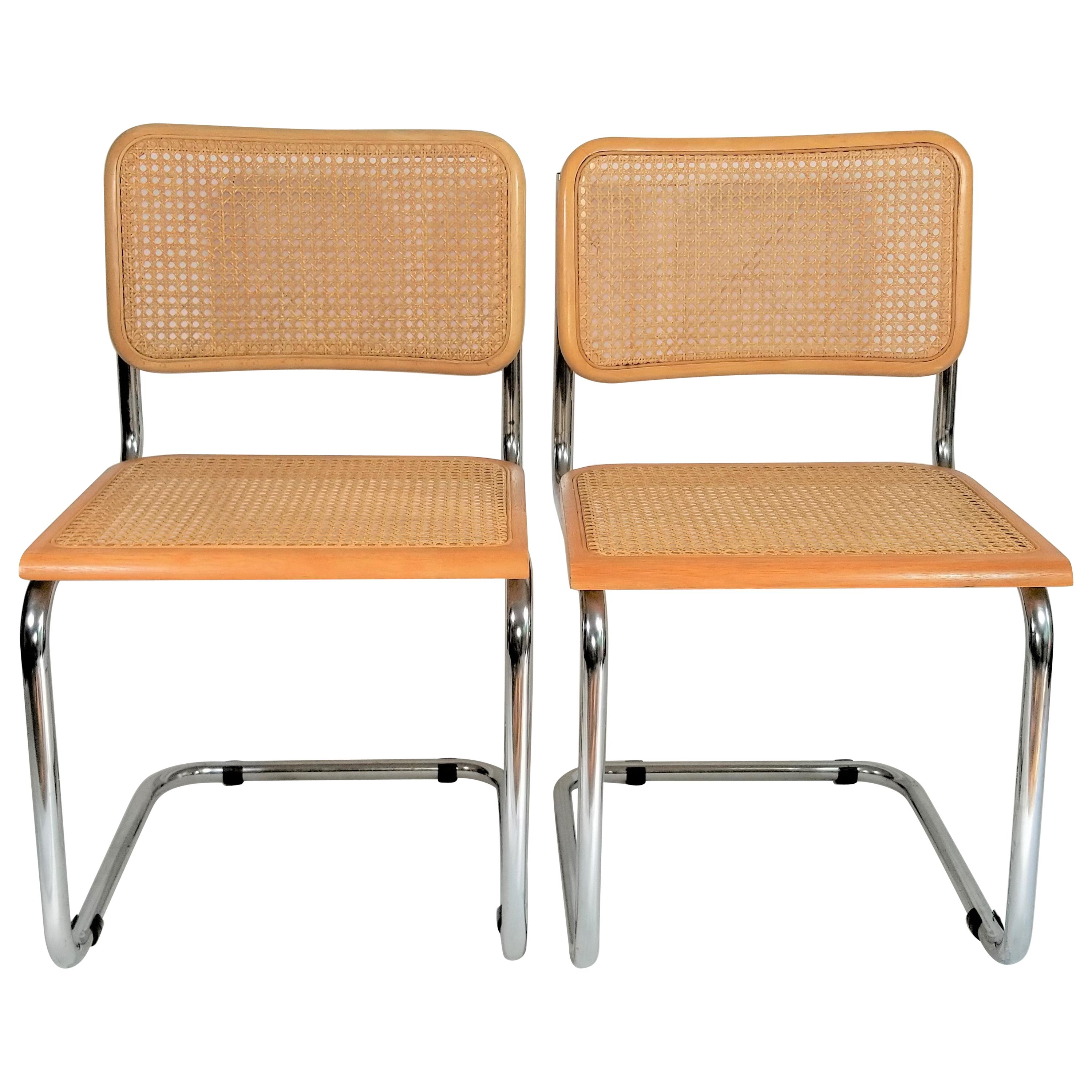 Marcel Breuer Cesca Side Chairs Midcentury Set of 2