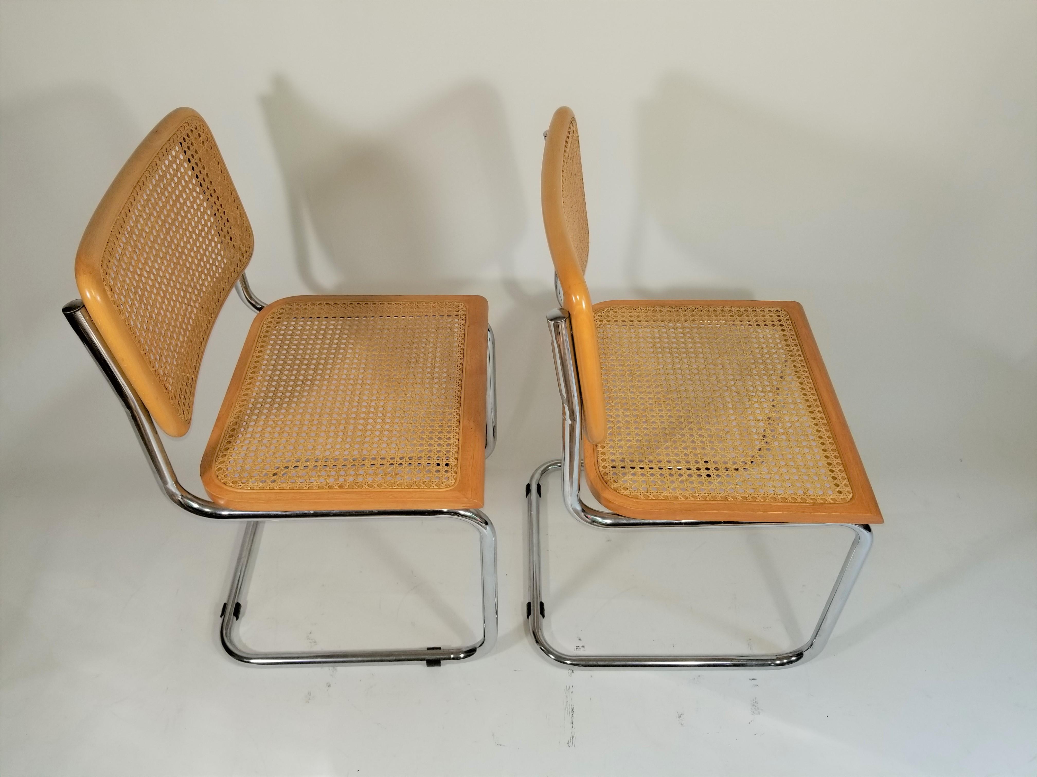 Marcel Breuer Cesca Side Chairs Midcentury Set of 2 2