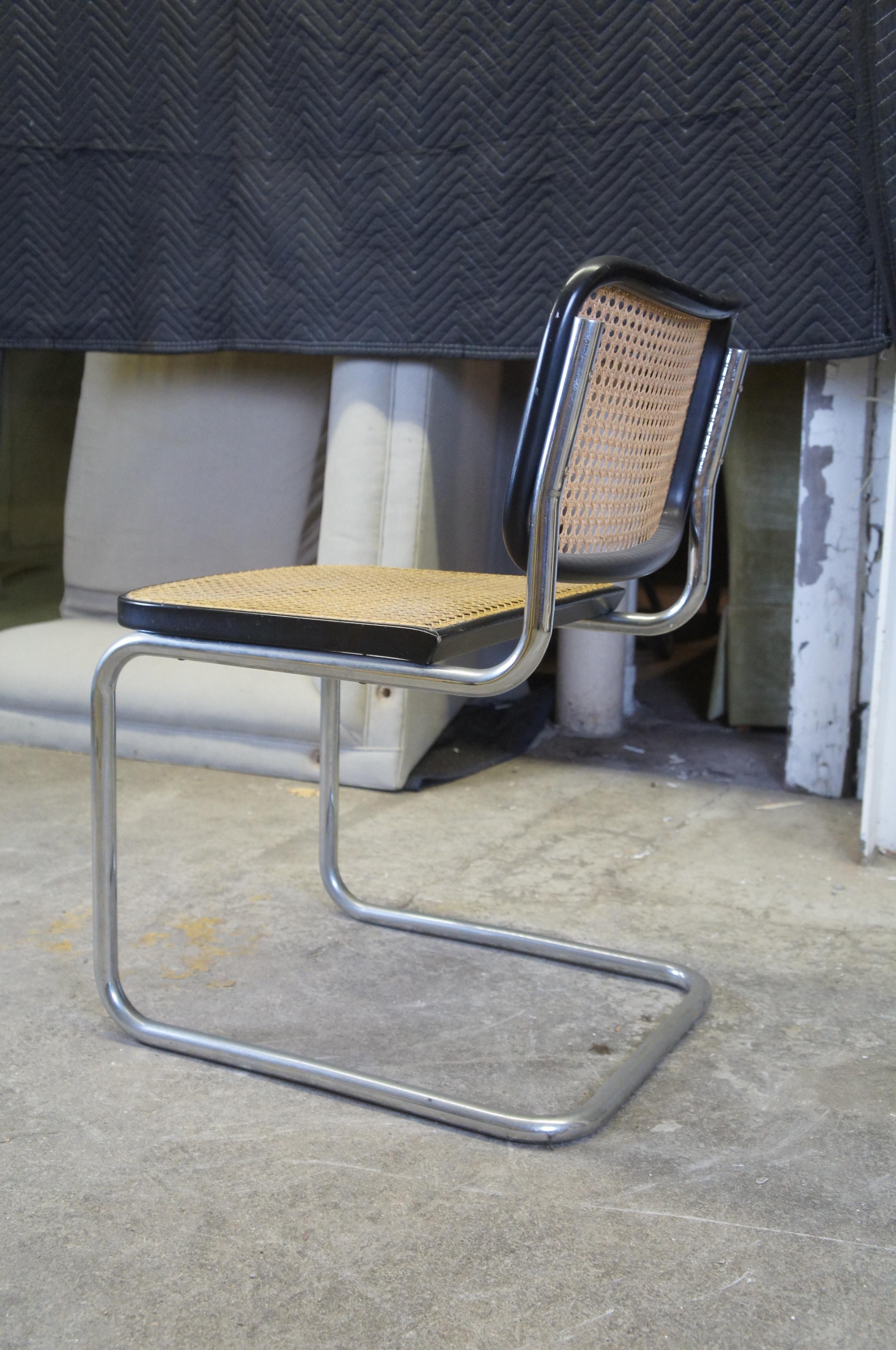 Mid-Century Modern Marcel Breuer Cesca Stendig Mid Century Italian Caned Chrome Side Chair Thonet