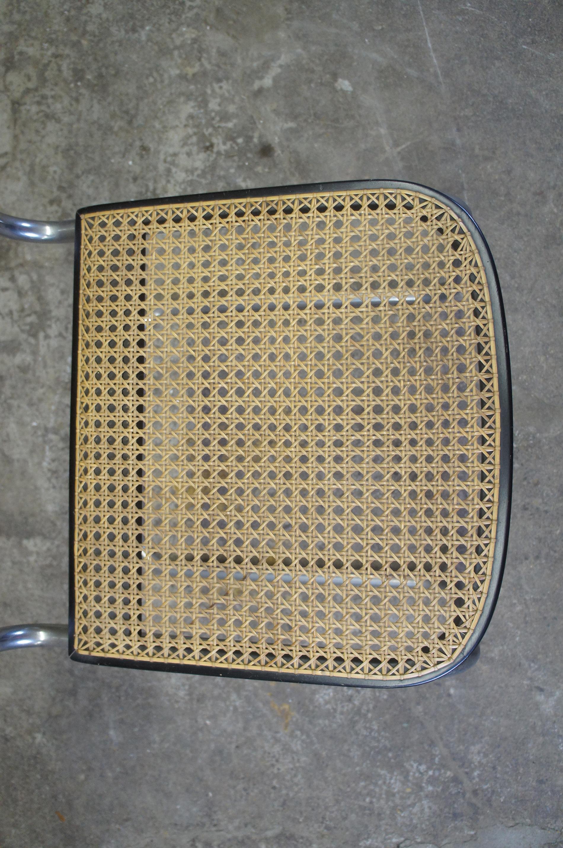 Stainless Steel Marcel Breuer Cesca Stendig Mid Century Italian Caned Chrome Side Chair Thonet