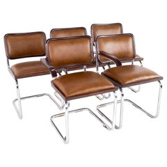 Marcel Breuer Cesca Style Midcentury Dining Chairs, Set of 5