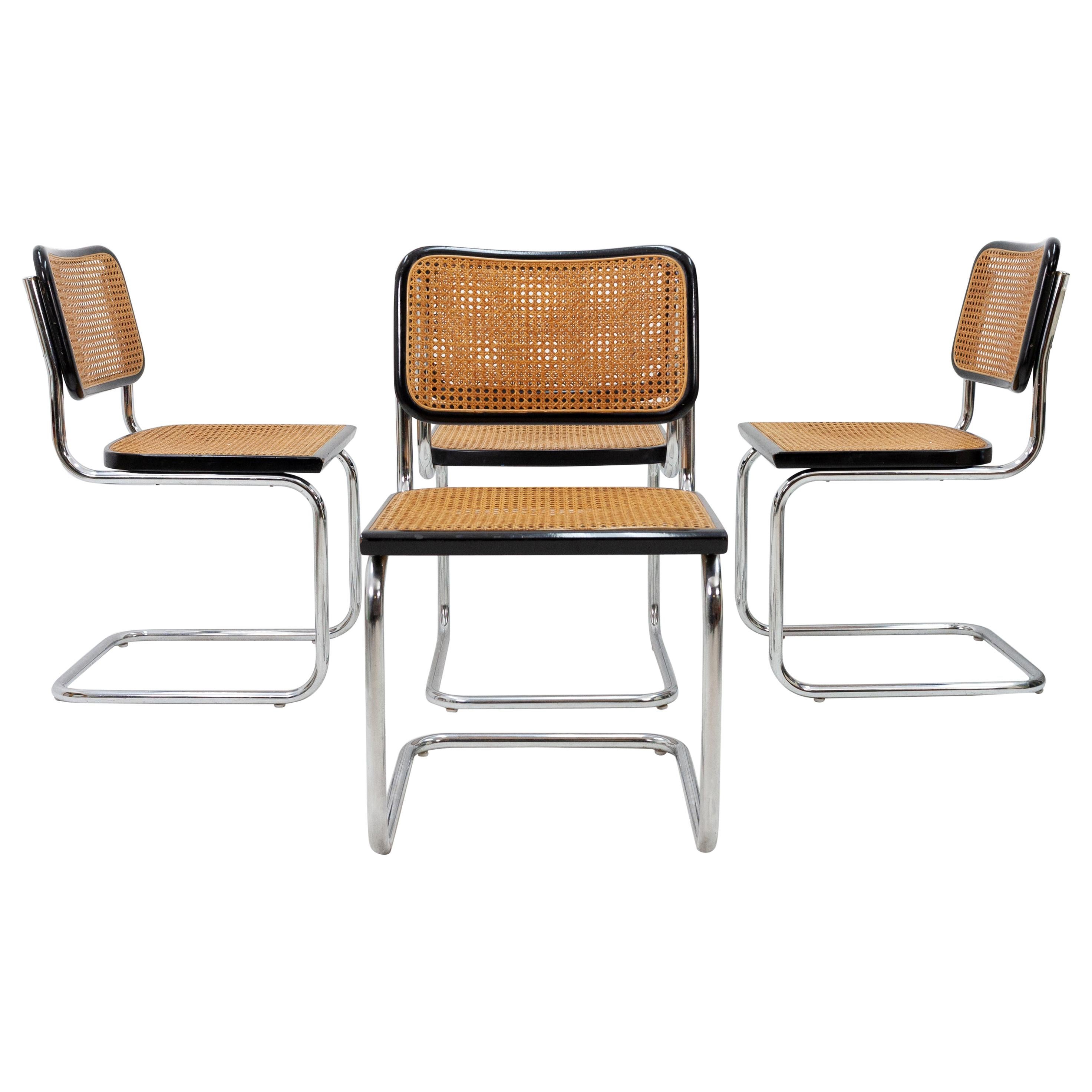 Marcel Breuer Chairs Model Cesca B32 Edition Thonet 1970 Set of 4