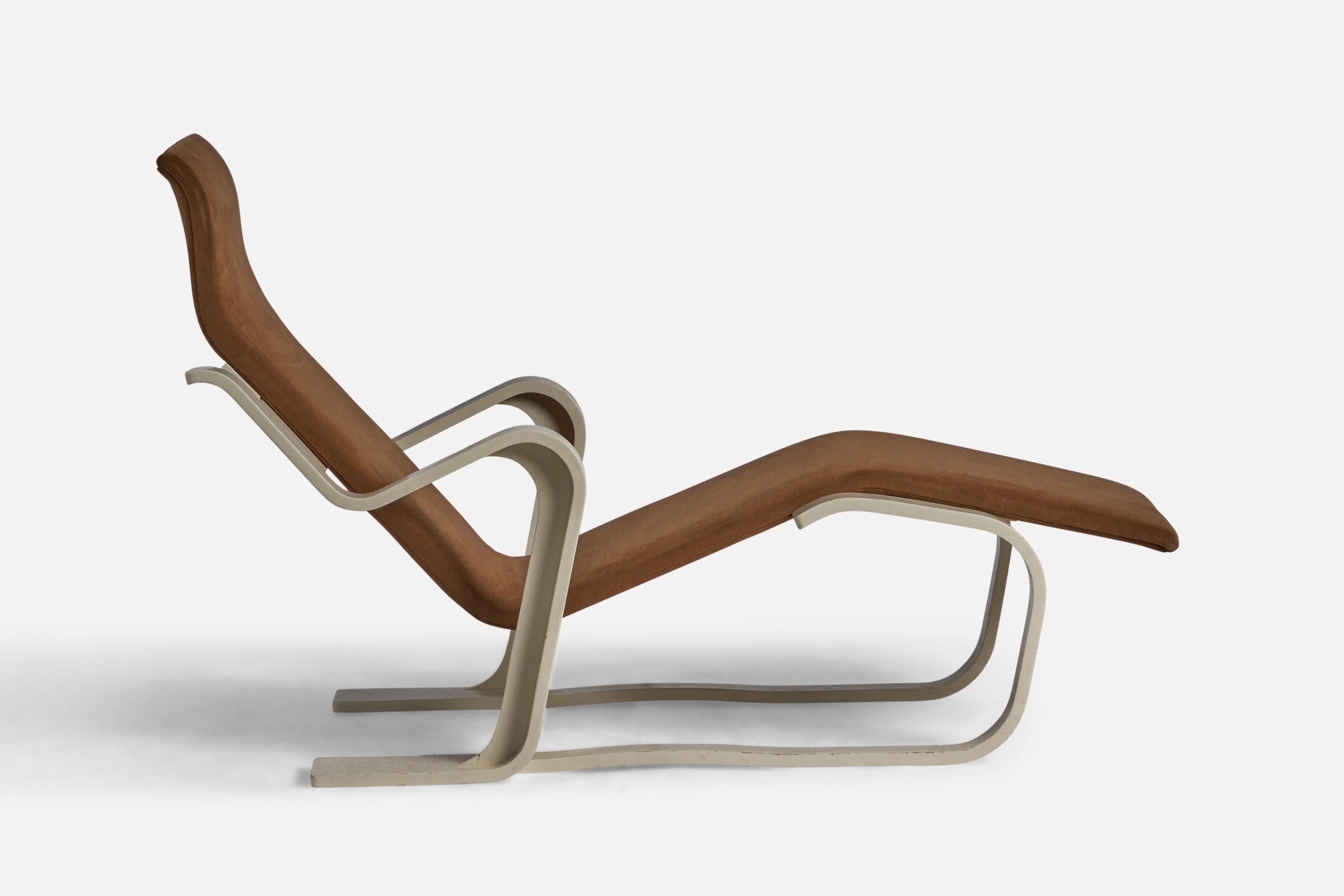 Marcel Breuer, Chaise Longue, Wood, Fabric, USA, 1960s In Good Condition For Sale In High Point, NC