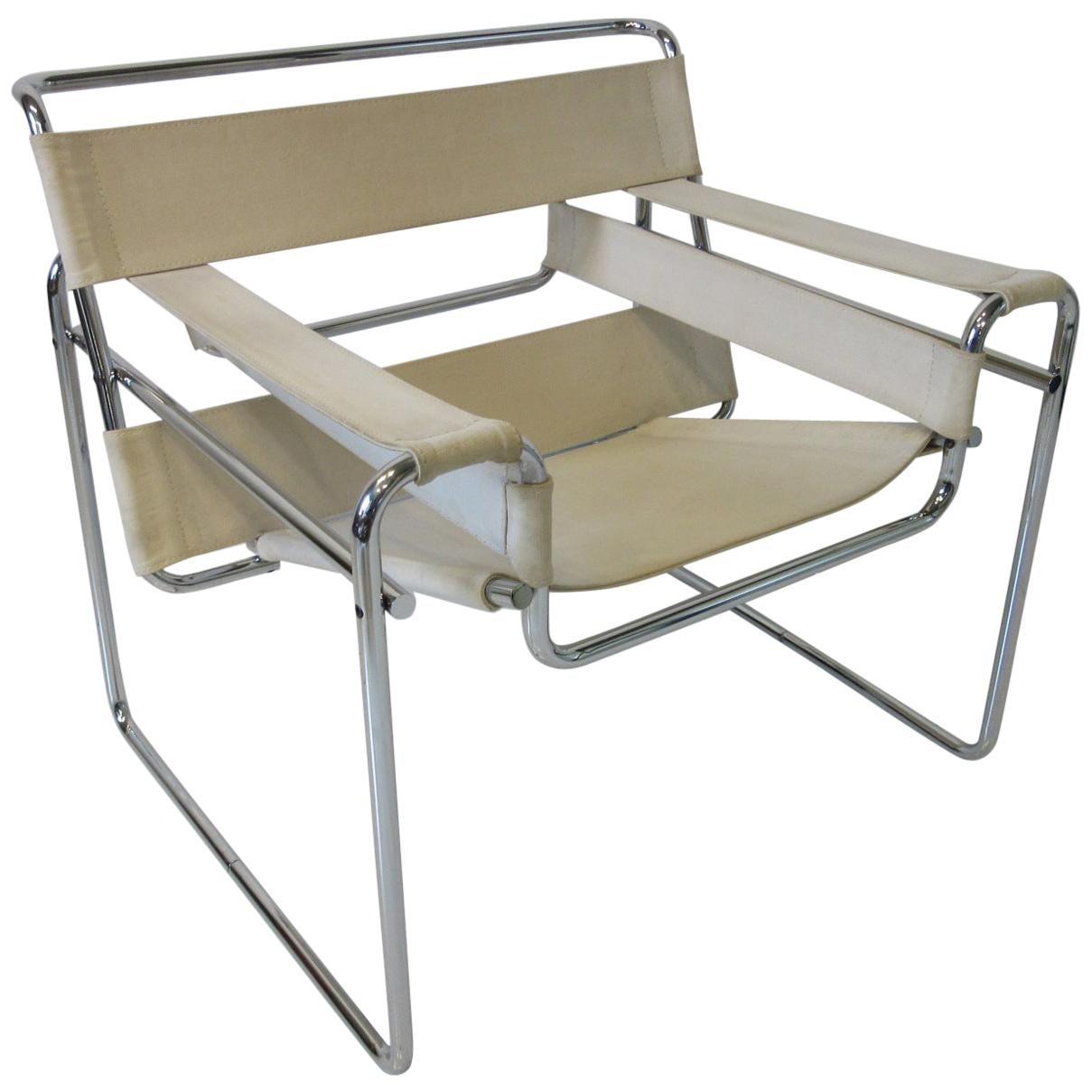 Marcel Breuer Chrome / Canvas Wassily Chair for Knoll