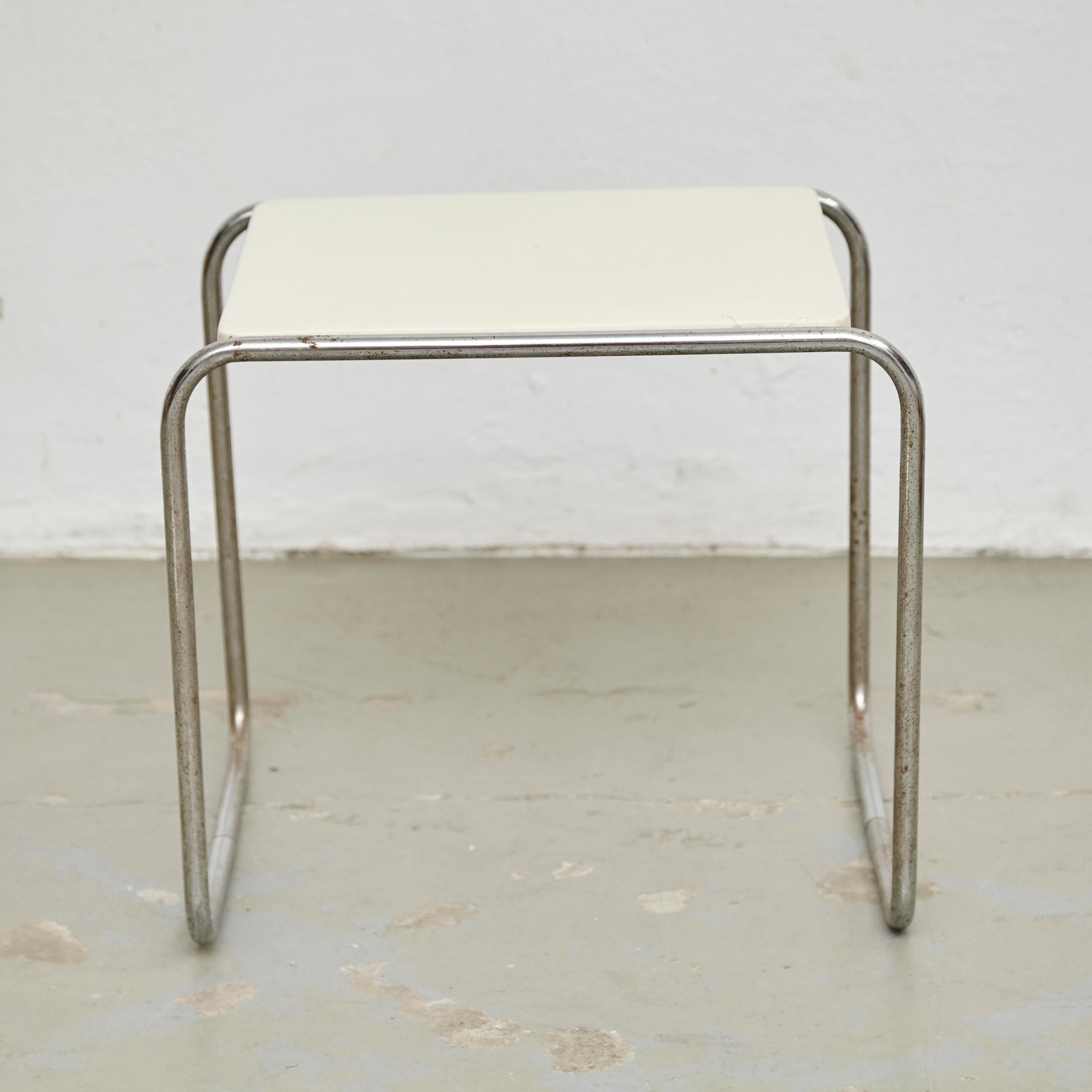 Mid-20th Century Marcel Breuer Coffee Table White Wood and Steel, circa 1960