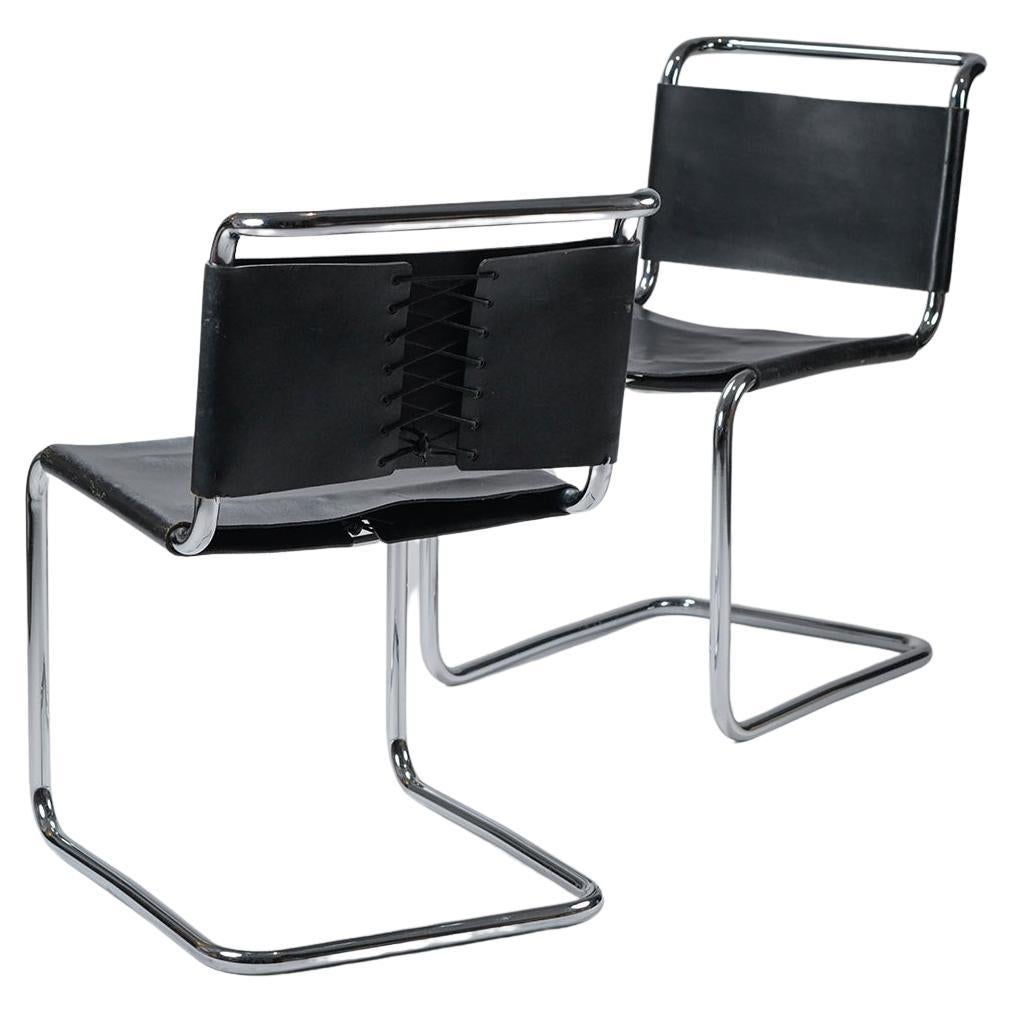 Chaises B33 à dossier corseté de Marcel Breuer par Knoll 