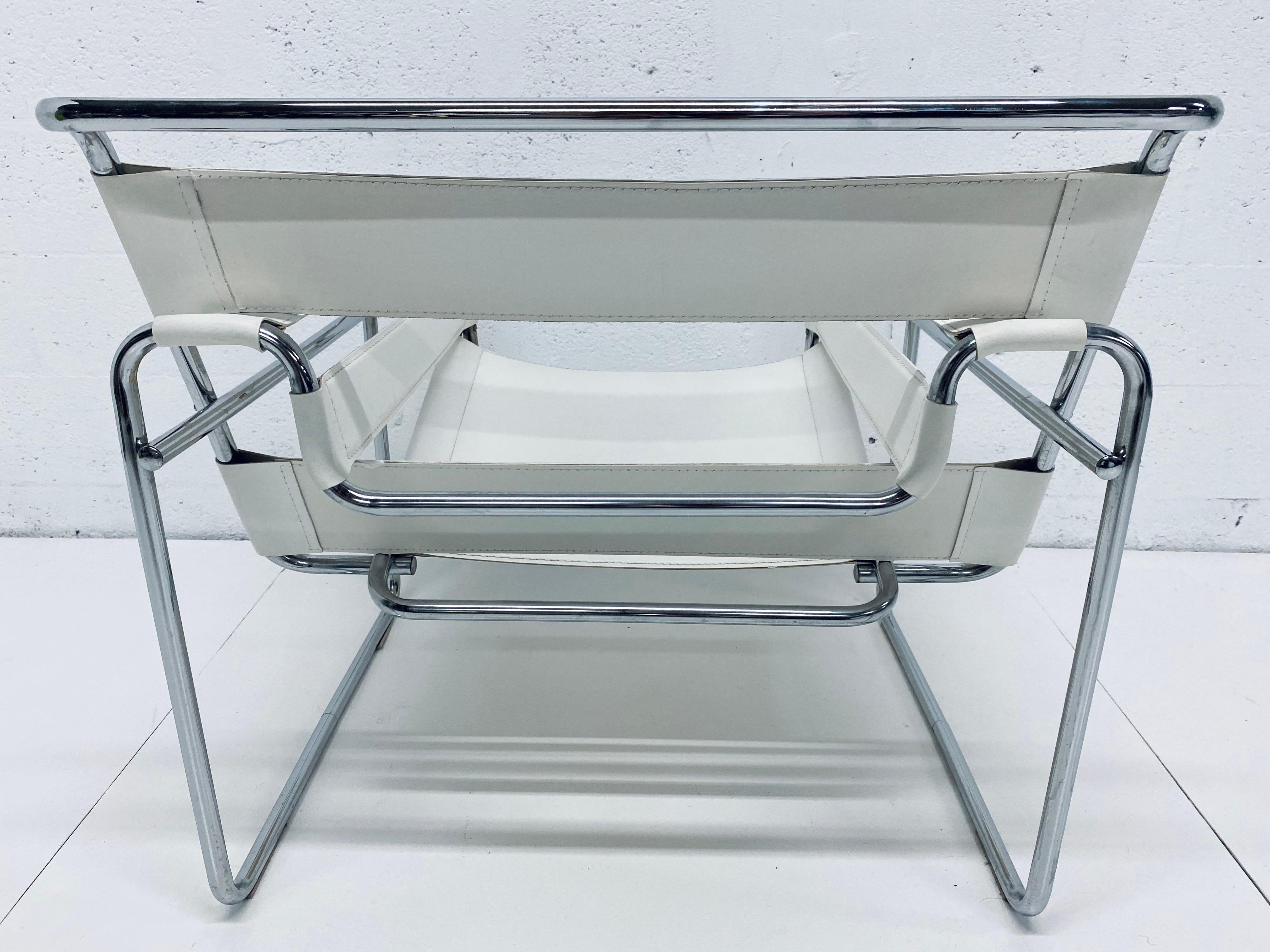 Bauhaus Marcel Breuer Design Style White Leather 