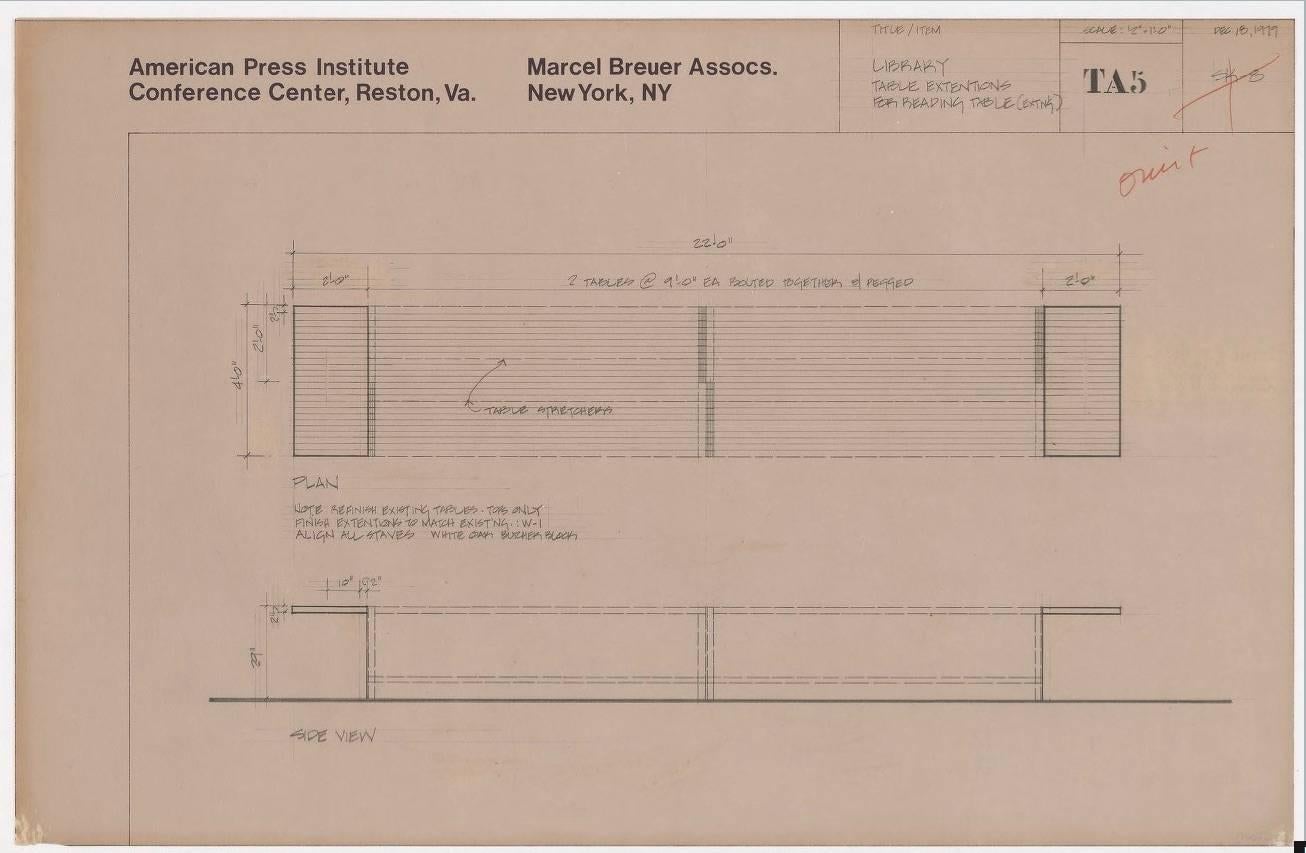 Marcel Breuer Dining or Conference Table for API, 1979 5