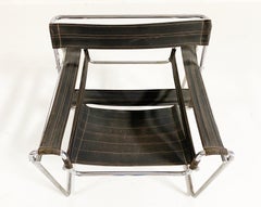 Marcel Breuer Early Canvas Model B3 "Wassily" Chair, Black Eisengarn
