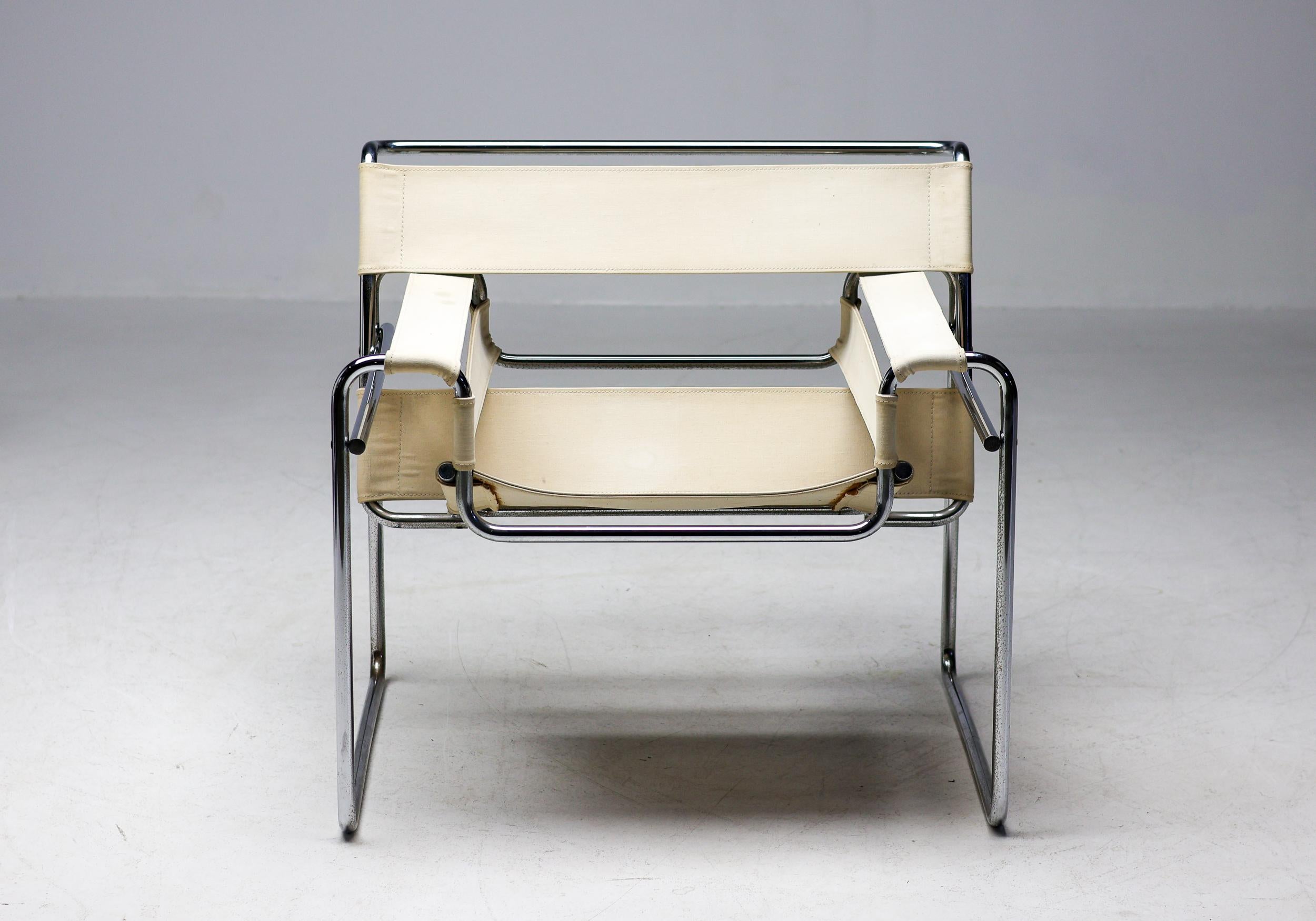 Mid-Century Modern Marcel Breuer Early Canvas Model B3 