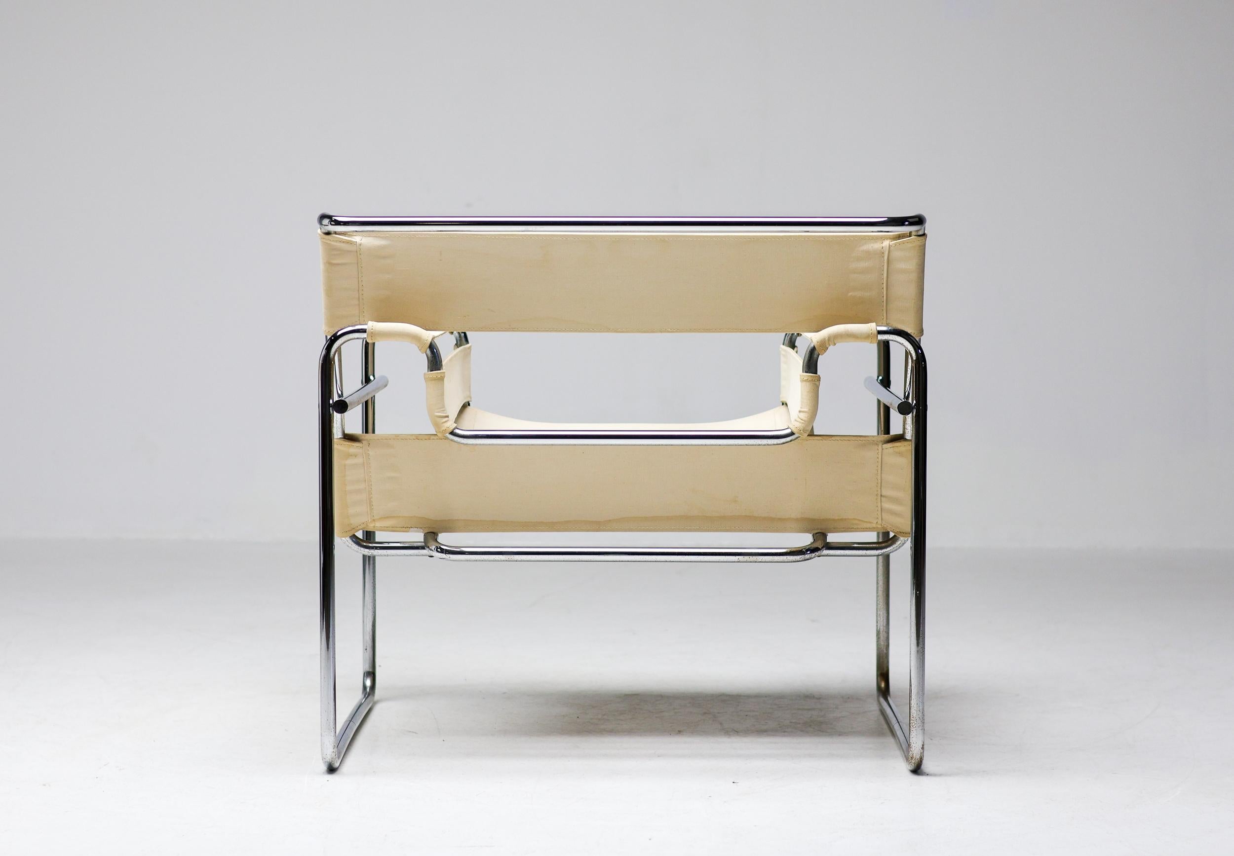 20ième siècle Marcel Breuer Early Canvas Model B3 