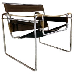 Marcel Breuer Early Canvas Model B3 "Wassily" Chair, Green Eisengarn
