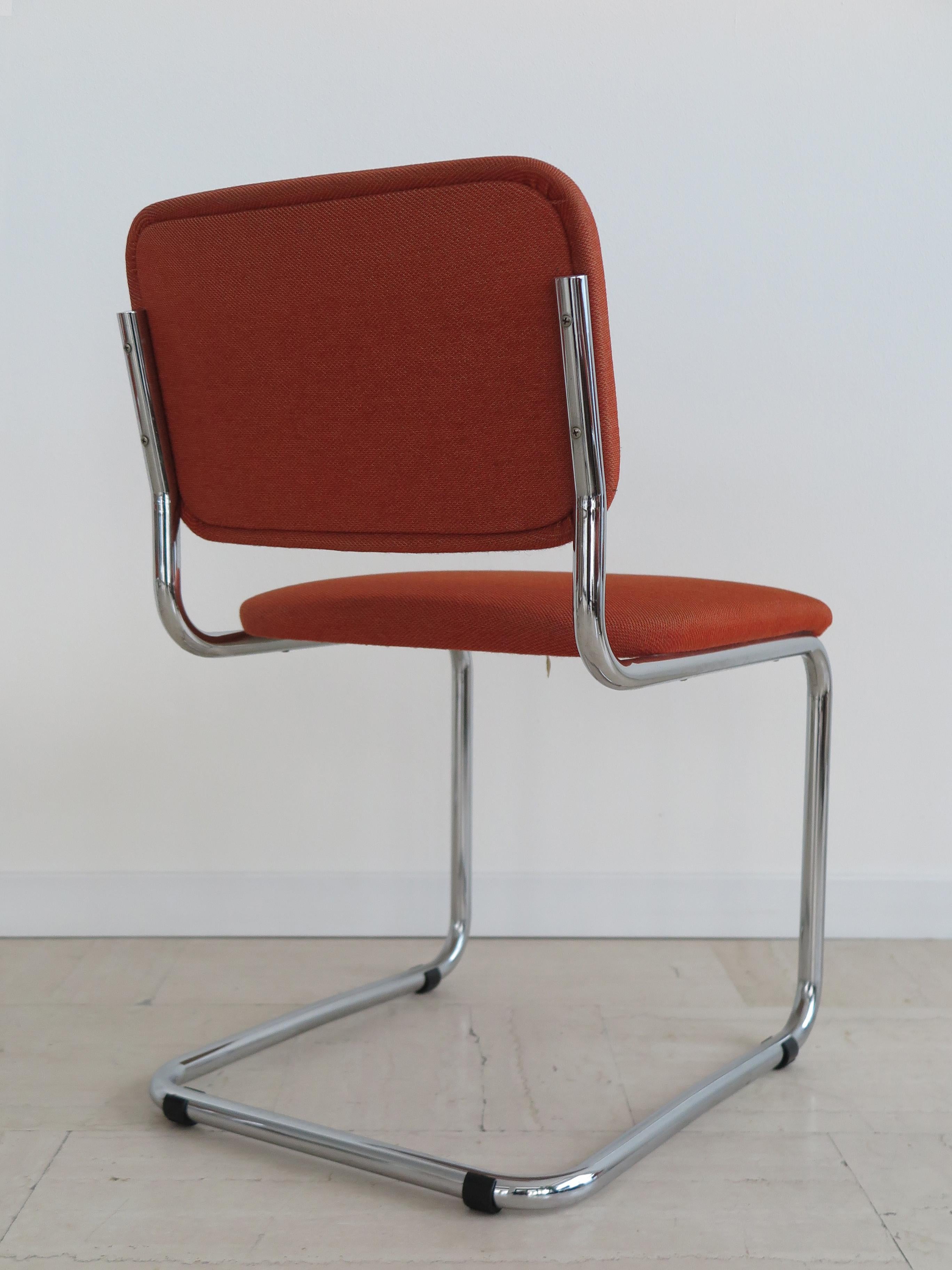 Marcel Breuer for Gavina Metal Fabric Dining Chairs 