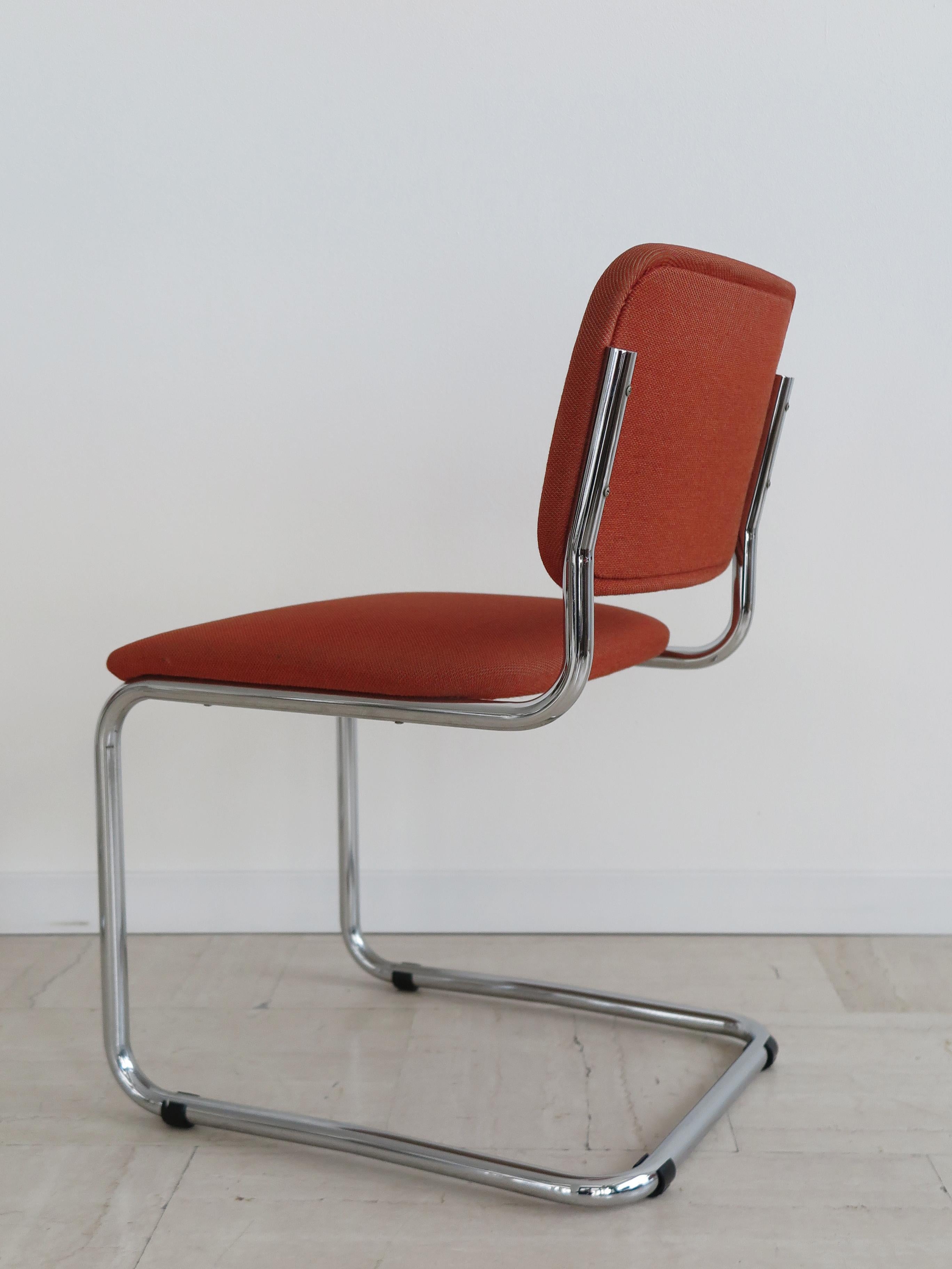 Marcel Breuer for Gavina Metal Fabric Dining Chairs 