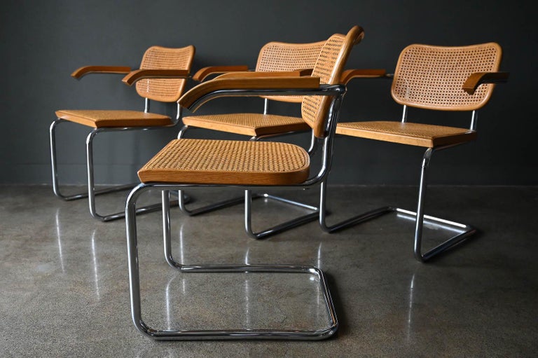 Polychromed Marcel Breuer for Knoll Cesca Chairs, ca. 1960