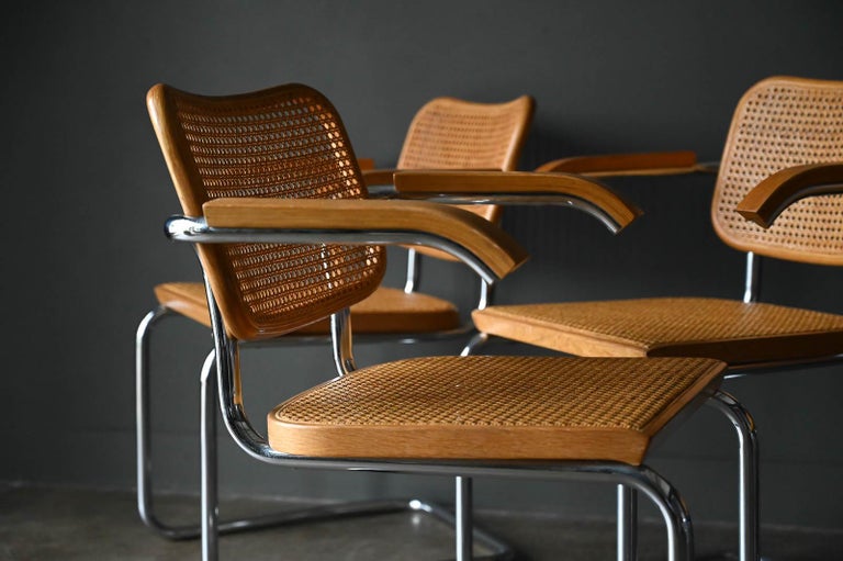 Marcel Breuer for Knoll Cesca Chairs, ca. 1960 In Excellent Condition In Costa Mesa, CA
