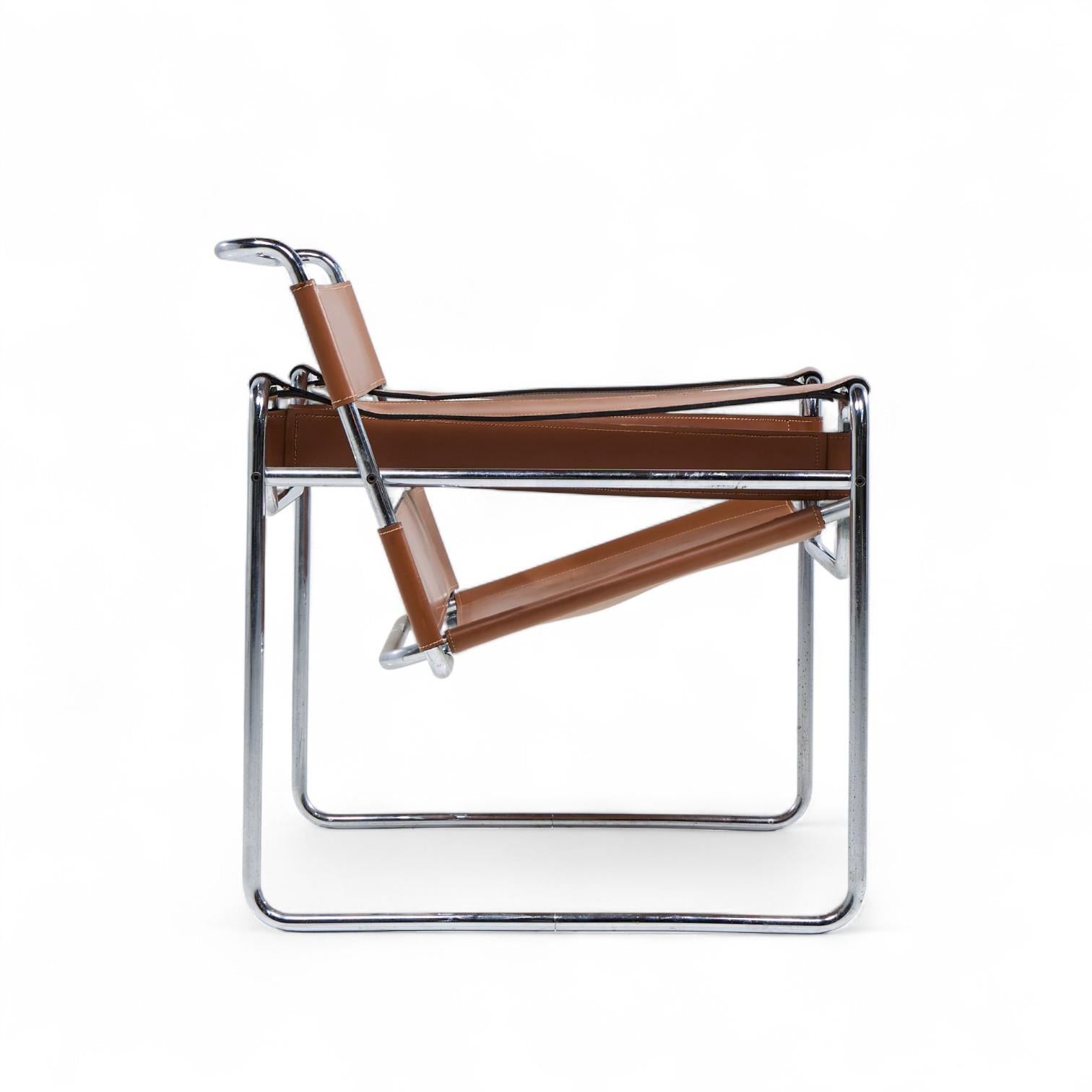 Marcel Breuer para Knoll Sillón Wassily de acero inoxidable y cuero - Pareja en venta 4
