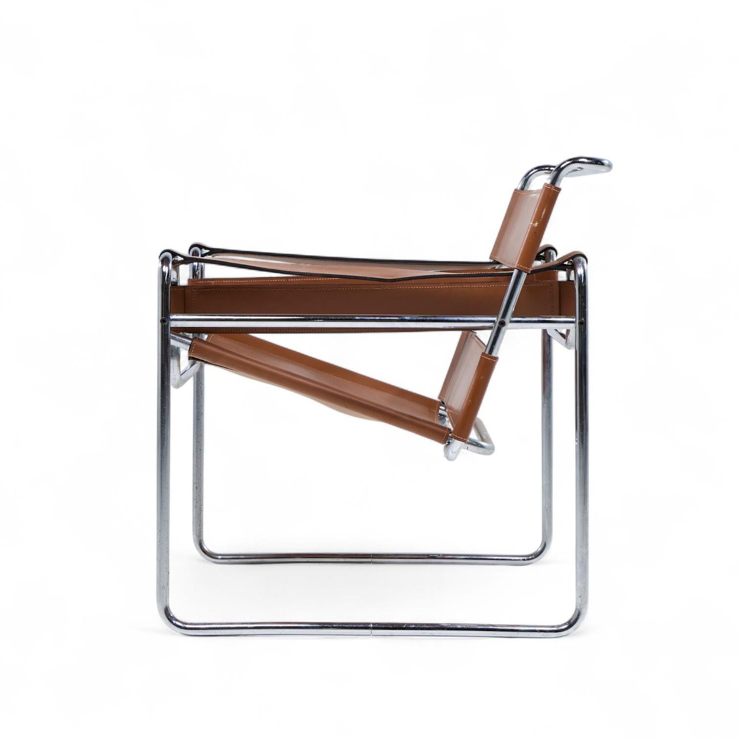 Marcel Breuer para Knoll Sillón Wassily de acero inoxidable y cuero - Pareja Acero inoxidable en venta