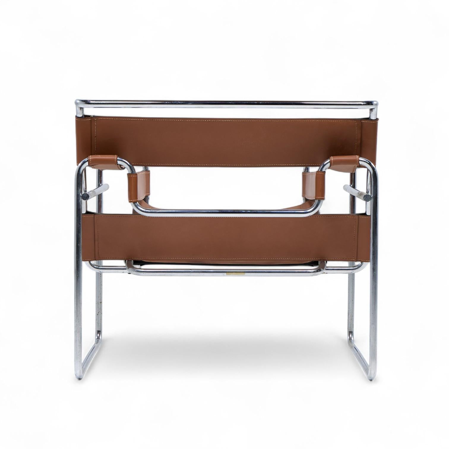 Marcel Breuer para Knoll Sillón Wassily de acero inoxidable y cuero - Pareja en venta 2