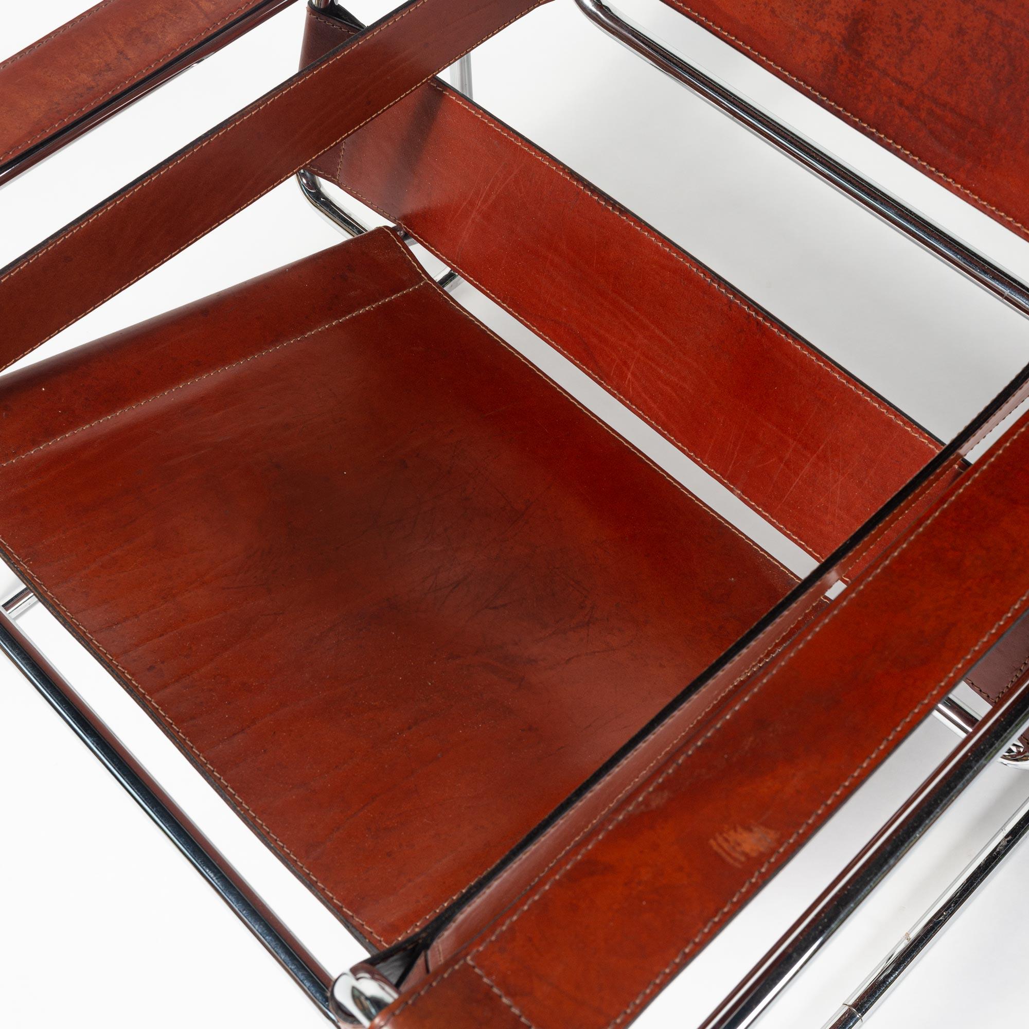 Marcel Breuer for Knoll Wassily Chair in Cognac Full Leather In Good Condition In Seattle, WA