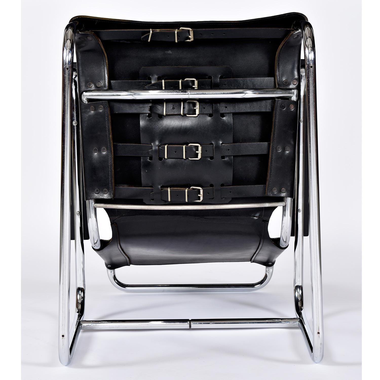 Marcel Breuer For Thonet B35 Cantilever Leather Sling Lounge Chairs Set of 2 en vente 2