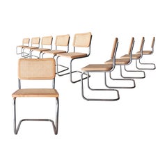 Marcel Breuer Gavina Chromed Beechwood Cesca B-32 Set of 10 Chairs, Spain, 1960