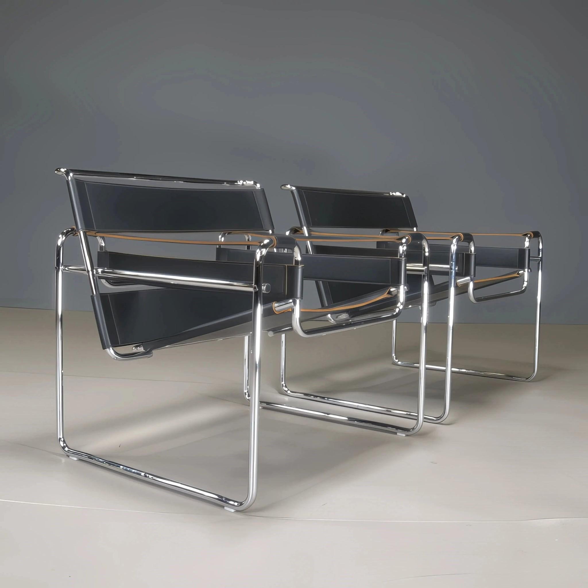 Chaise Wassily, icône de Marcel Breuer Excellent état à Basildon, London