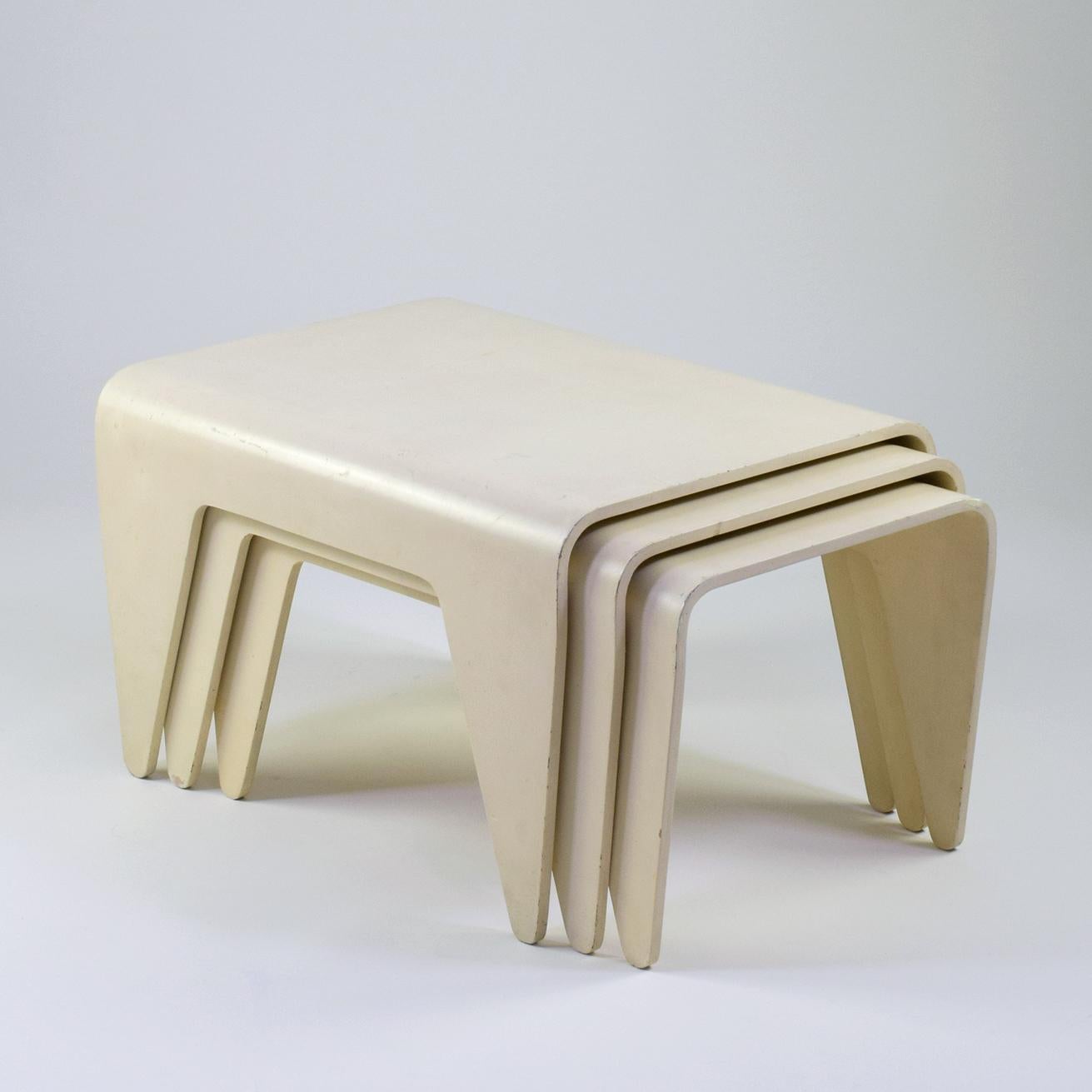 Painted Marcel Breuer, 'Isokon Nesting Tables, ' Set of Three Tables, for Isokon, 1936 For Sale