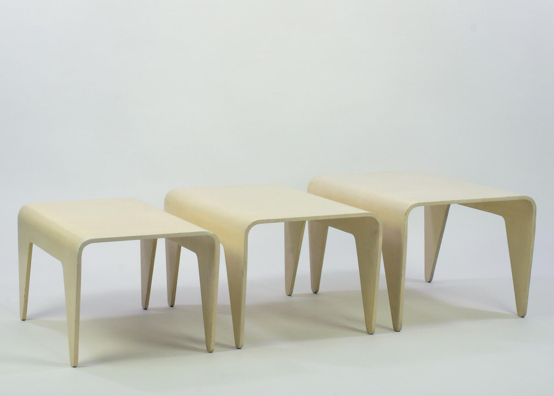 Painted Marcel Breuer, 'Isokon Nesting Tables, ' Set of Three Tables, for Isokon, 1936